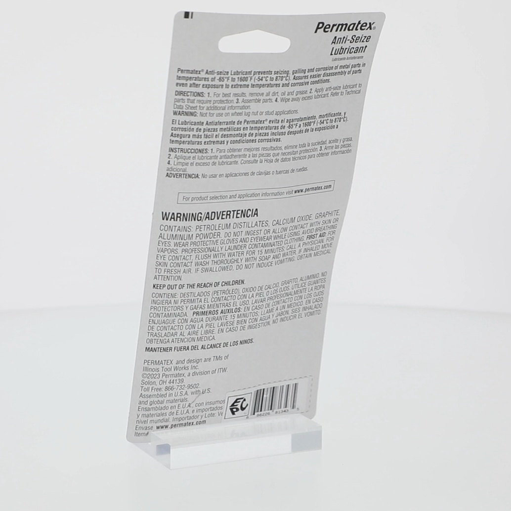 Permatex, Anti Seize Lubricant, 1 oz, Aluminum Copper Graphite