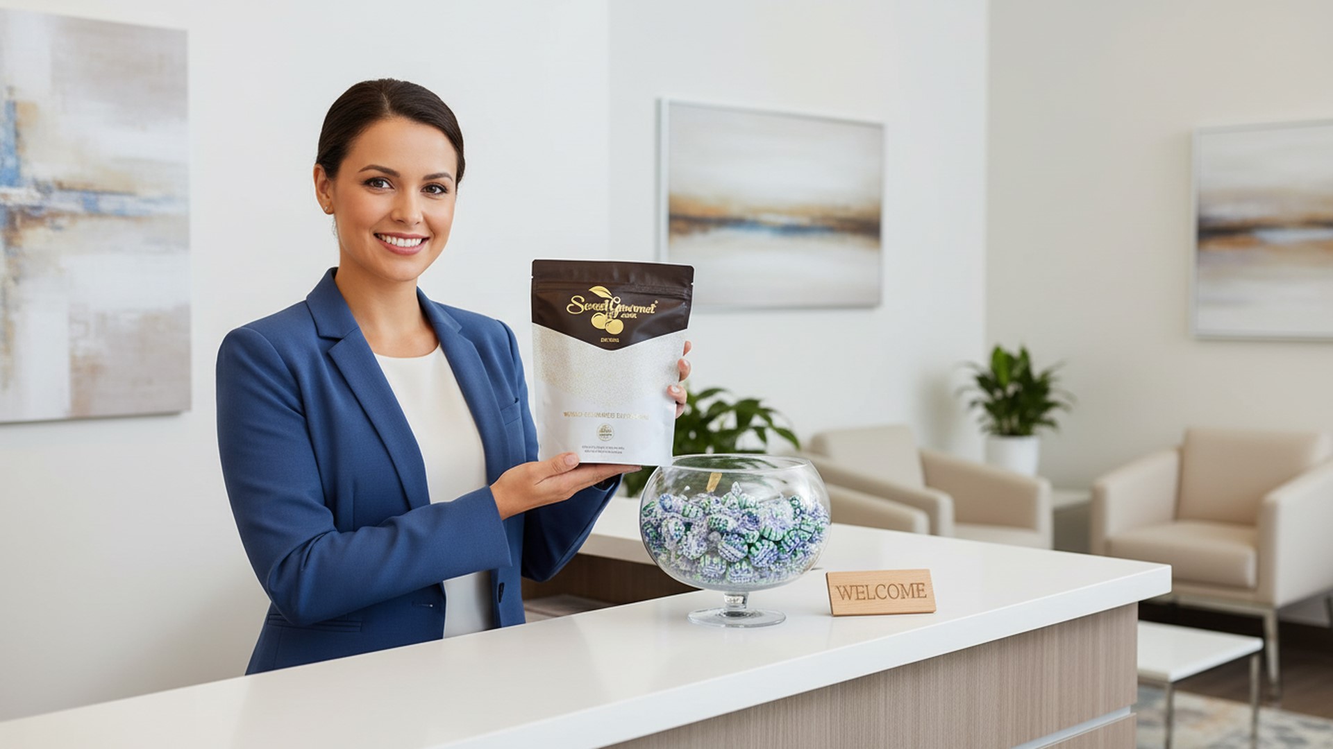 thumbnail video image 2 of SweetGourmet Sugar-Free Spearmint Starlight Hard Candy, Individually Wrapped, Bulk Candy, 3 Pound Bag, 2 of 8