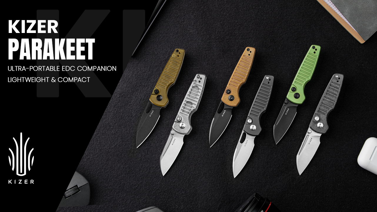 thumbnail video image 2 of Kizer Pocket Folding Knife Parakeet, Nitro-V Steel Aluminum Handle Pocket Knife, V2706A5, 2 of 11