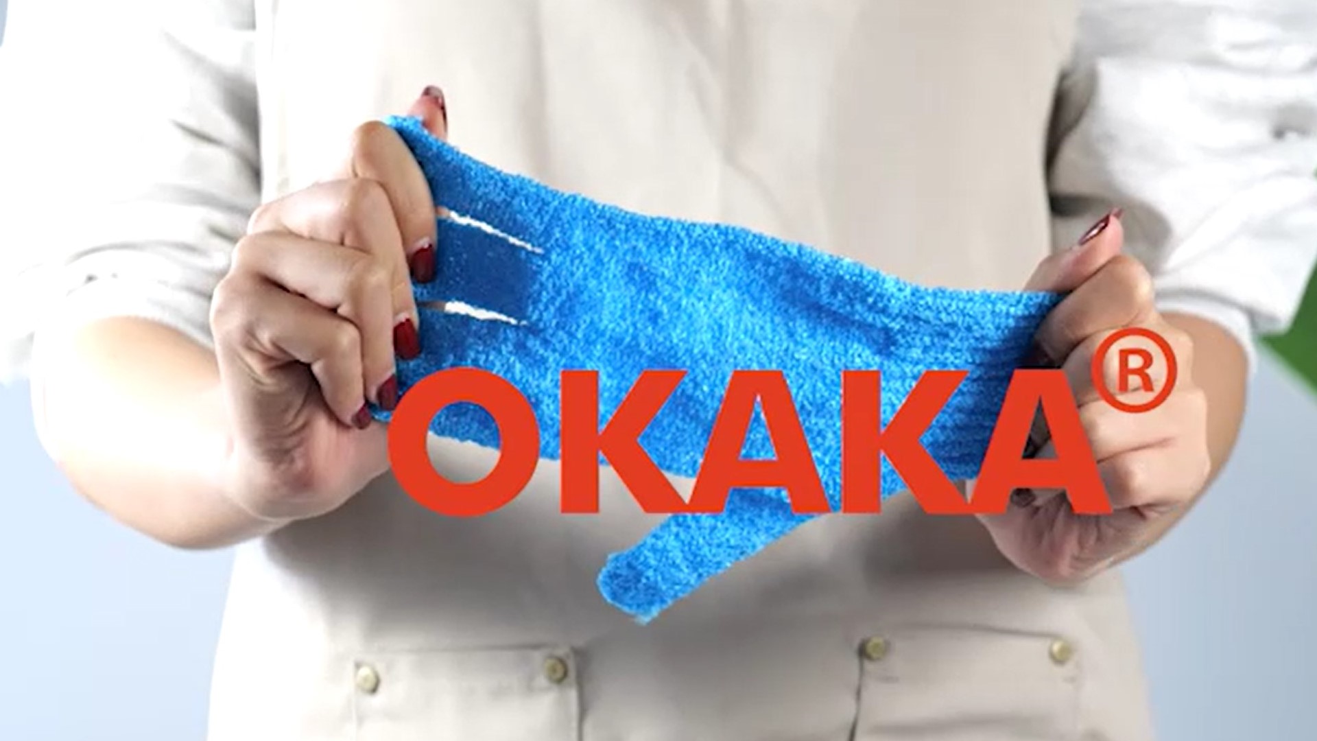 thumbnail video image 2 of Okaka 6 Pairs Exfoliating Bath Gloves for Shower, Spa, Massage and Body Scrubs Men and Women, 2 of 8