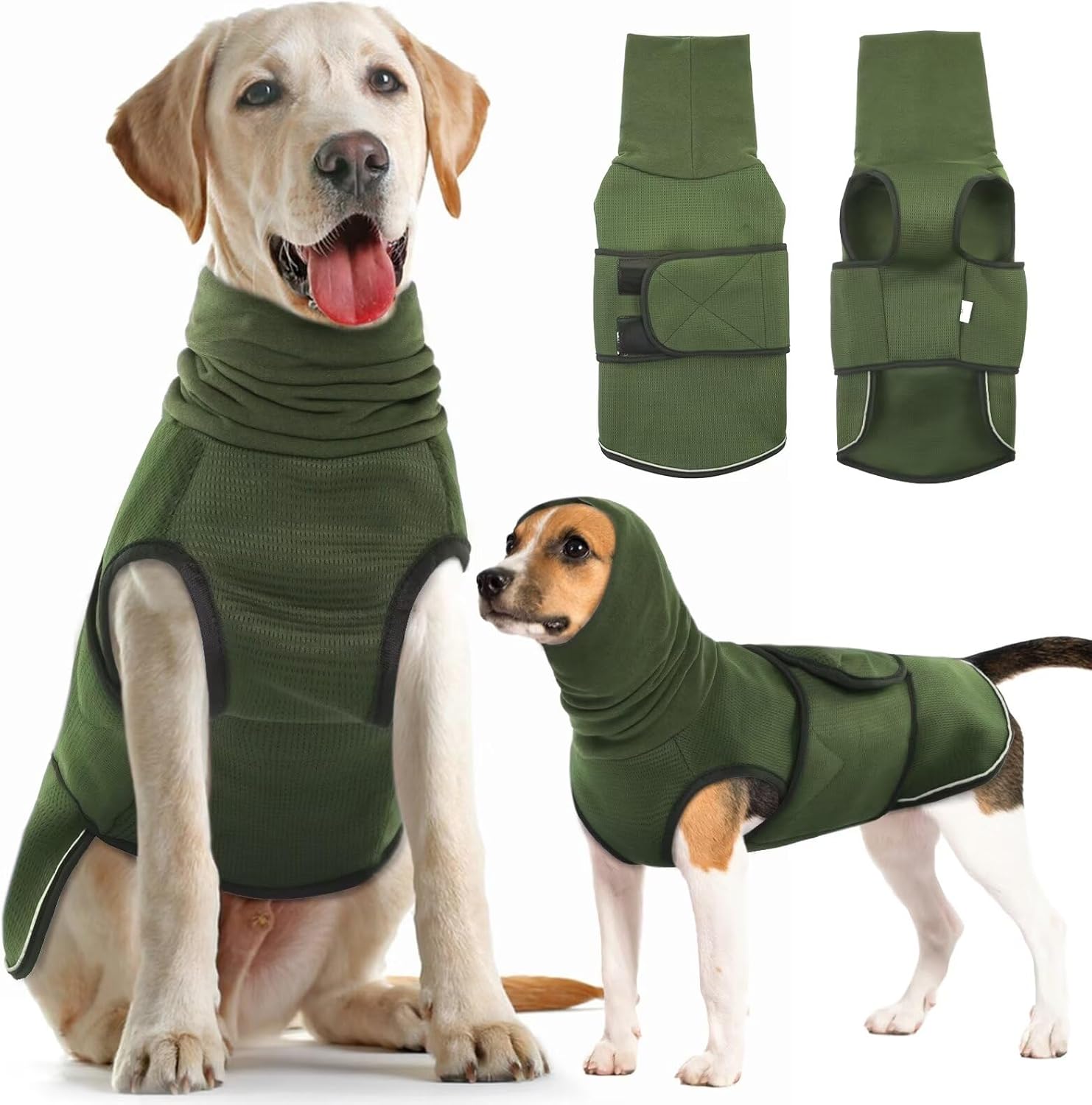 thumbnail video image 2 of Newborn Brand Dog Anxiety Vest with Hood,Breathable Jacket Vest for Thunderstorms, Fireworks, Vet Visits, Separation,Blue,xs, 2 of 10