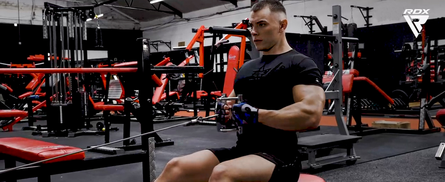 thumbnail video image 2 of RDX Fingerless Weight Lifting Gloves Gym Workout Gloves for Men Bodybuilding Breathable Powerlifting Wrist Support Padded Palm Training Exercise, Pink, L, 2 of 9