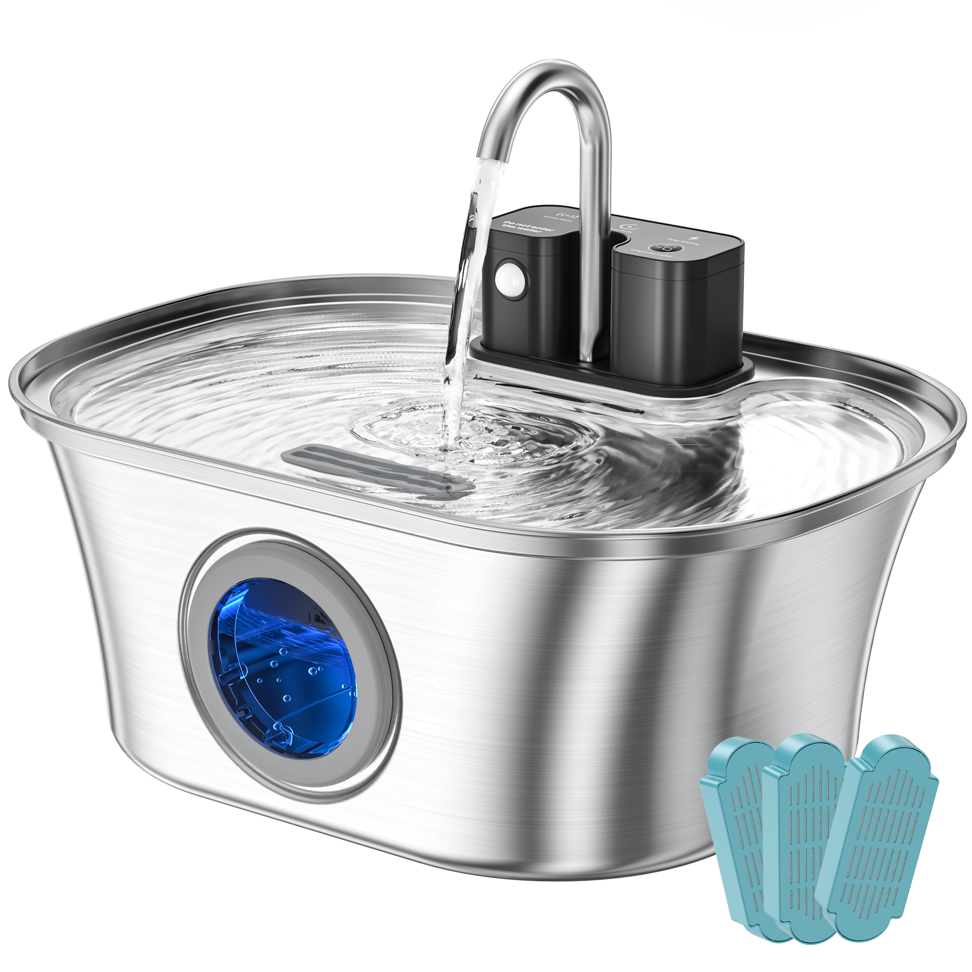 thumbnail video image 2 of AGEETXT Cat Water Fountain 3.2L/108oz Wireless Stainless Steel Cat Fountain, Automatic Cordless Pet Water Fountain Indoor, Easy Clean BPA-Free for Cats, Dogs, Multiple Pets, 2 of 10
