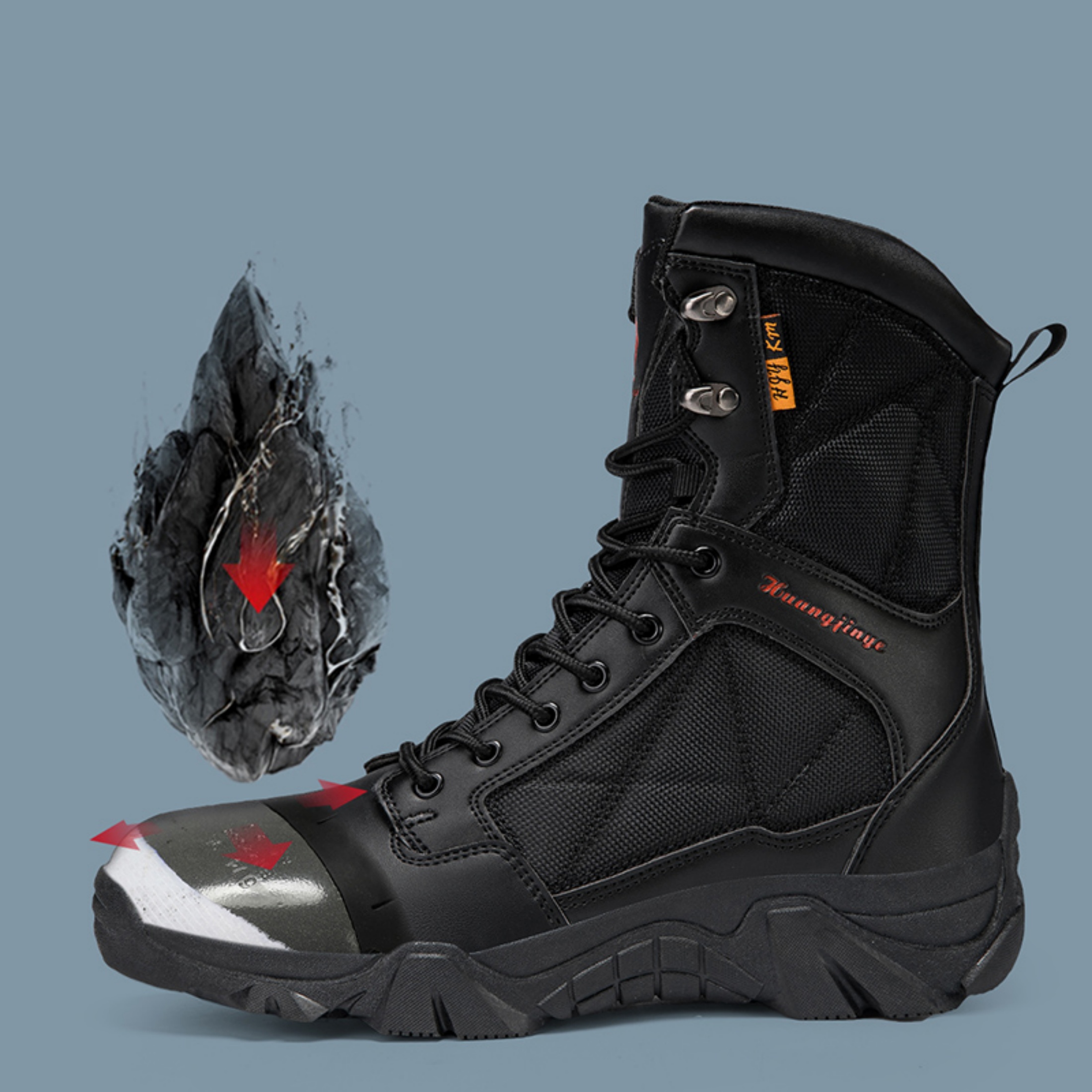 thumbnail video image 2 of SKIUHS Men's Safety Work Boots – Steel Toe, Oil/Slip Resistant, Waterproof for Industrial Protection, 2 of 8