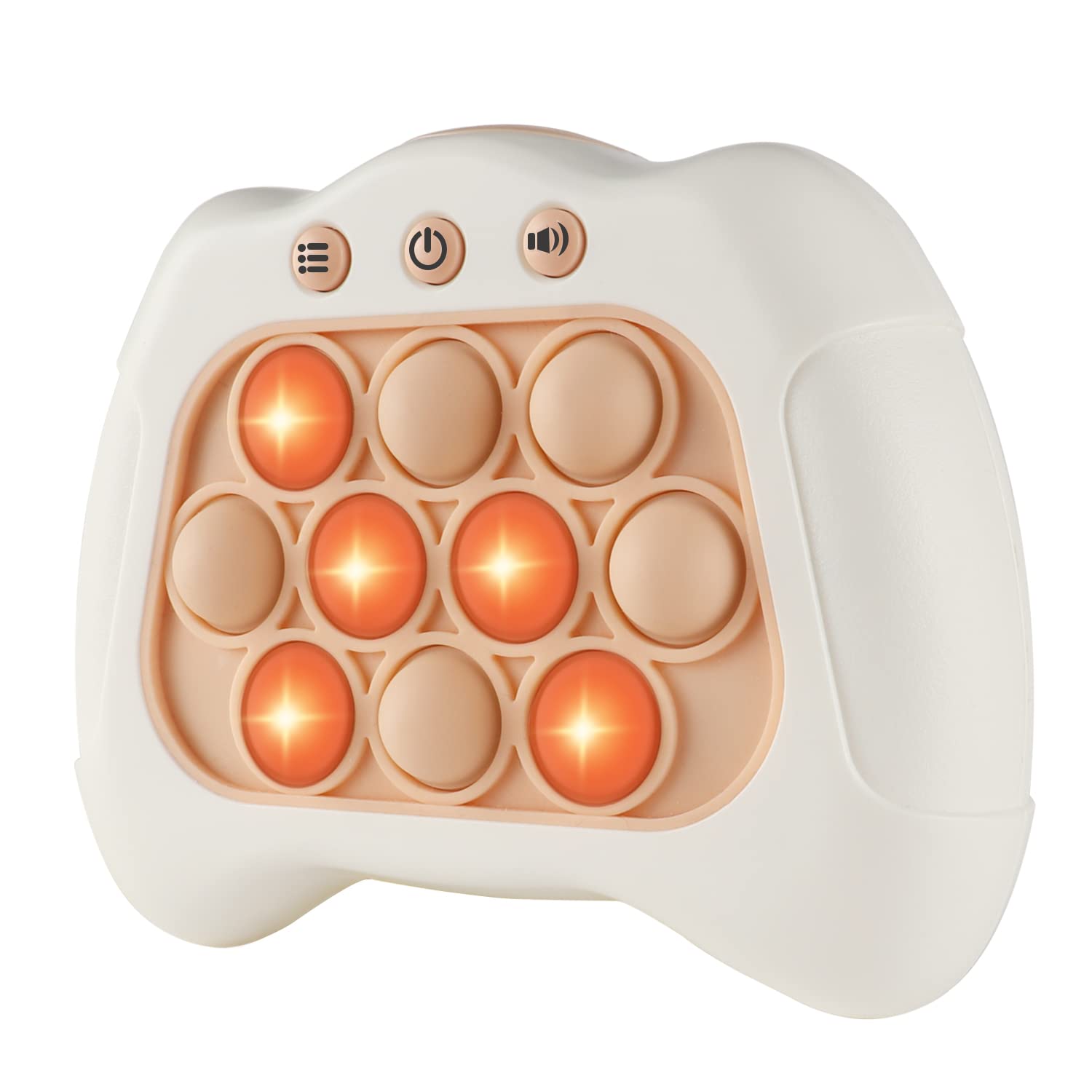 thumbnail video image 2 of Pop The Target! Handheld Speed Pushing Game Machine: A Fun Multiplayer Game for Family. Fidget Game Toy Christmas Toys Gifts for 6 7 8 9 10 11 12 Years Old Kids Road Trip Car Games Kids White, 2 of 10