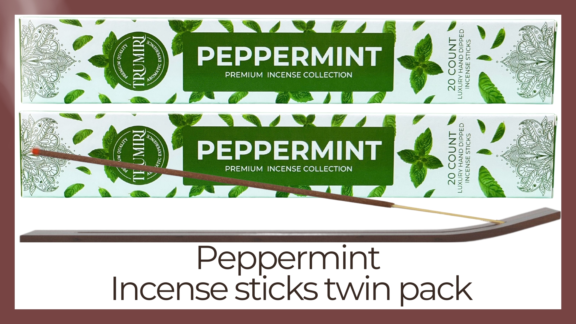 thumbnail video image 2 of Trumiri Incense Sticks - Total 40 Peppermint Insence-Sticks - Dual Pack of 20 Insenses - Insents - Incents - Inscense - Incence - Incienso - All Natural Incense Sticks, 2 of 10