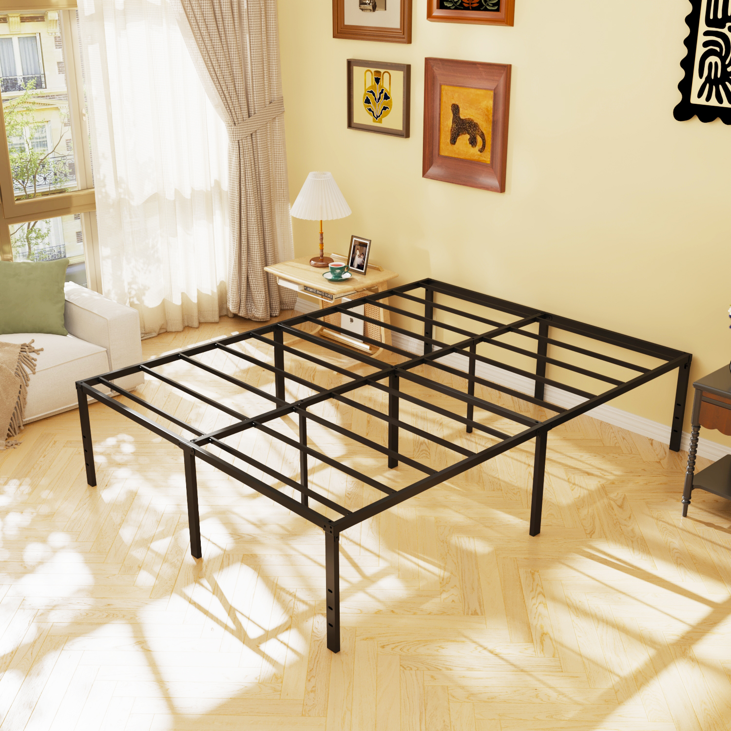 thumbnail video image 2 of TWIN XL Size Bed Frame,18 Inch Metal Bed Frames,Strong Structure,Stable Mattress Foundations,No Box Spring Needed,Noise-Free,Easy Assembly Upgrade Your Bedroom with a Sturdy & Stylish Metal P, 2 of 11