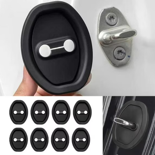 thumbnail video image 2 of 8PCS Vehicle Door Lock Silicone Guards - Stable Quietness Accessories for Car Noise Reduction, 2 of 10