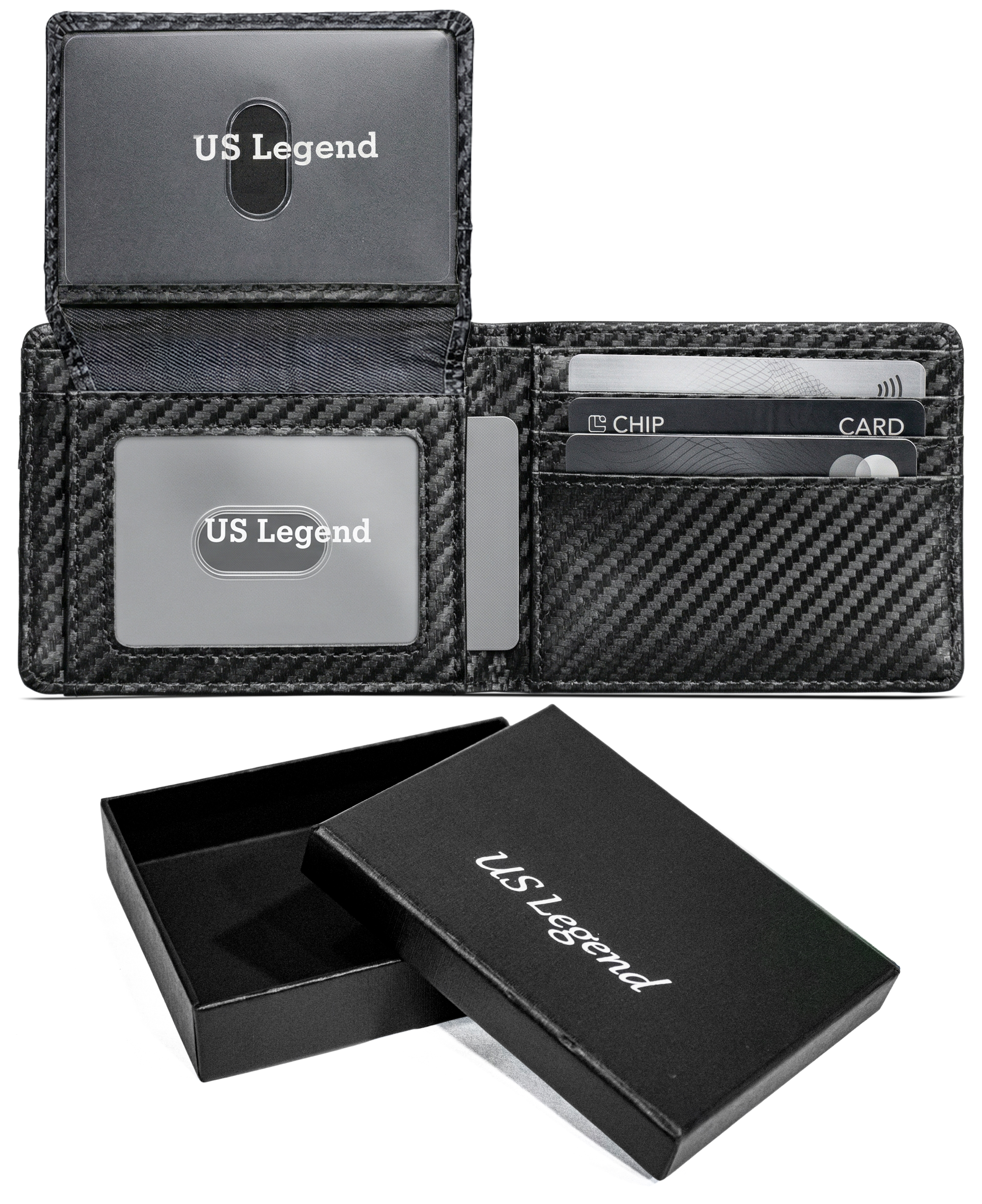 thumbnail video image 2 of US Legend Wallet for Men Slim RFID Blocking Mens Wallet Leather Bifold Sleek, 13 card + 2 ID slots, 2 of 10