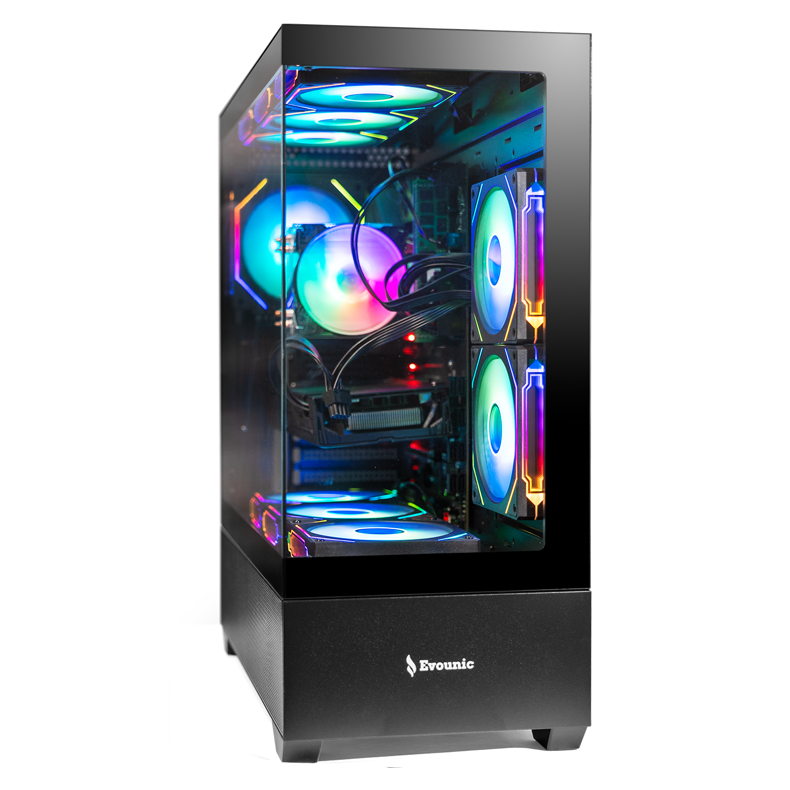 thumbnail video image 2 of Evounic Gaming PC Desktop Ryzen 7 5800X, RTX 5060, 16GB RAM, 1TB SSD, 650W PSU, WiFi6, BT5.4, Win11 Pro, ARGB High-Performance Gaming Tower, 2 of 10
