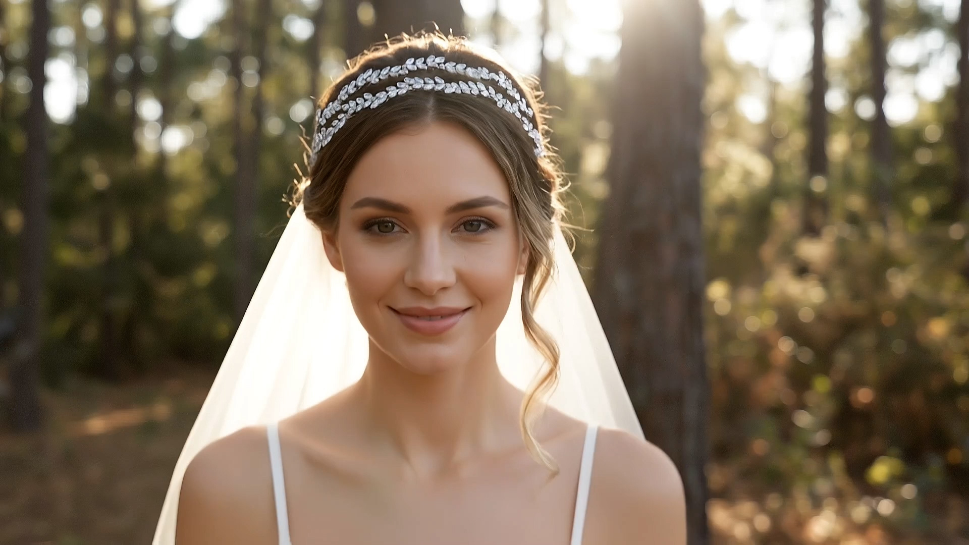 thumbnail video image 2 of MIALLO Bridal Hair Vine Silver Double Row Marquise Rhinestones Bendable Headband Women Wedding Tiara Party Decoration, 2 of 7