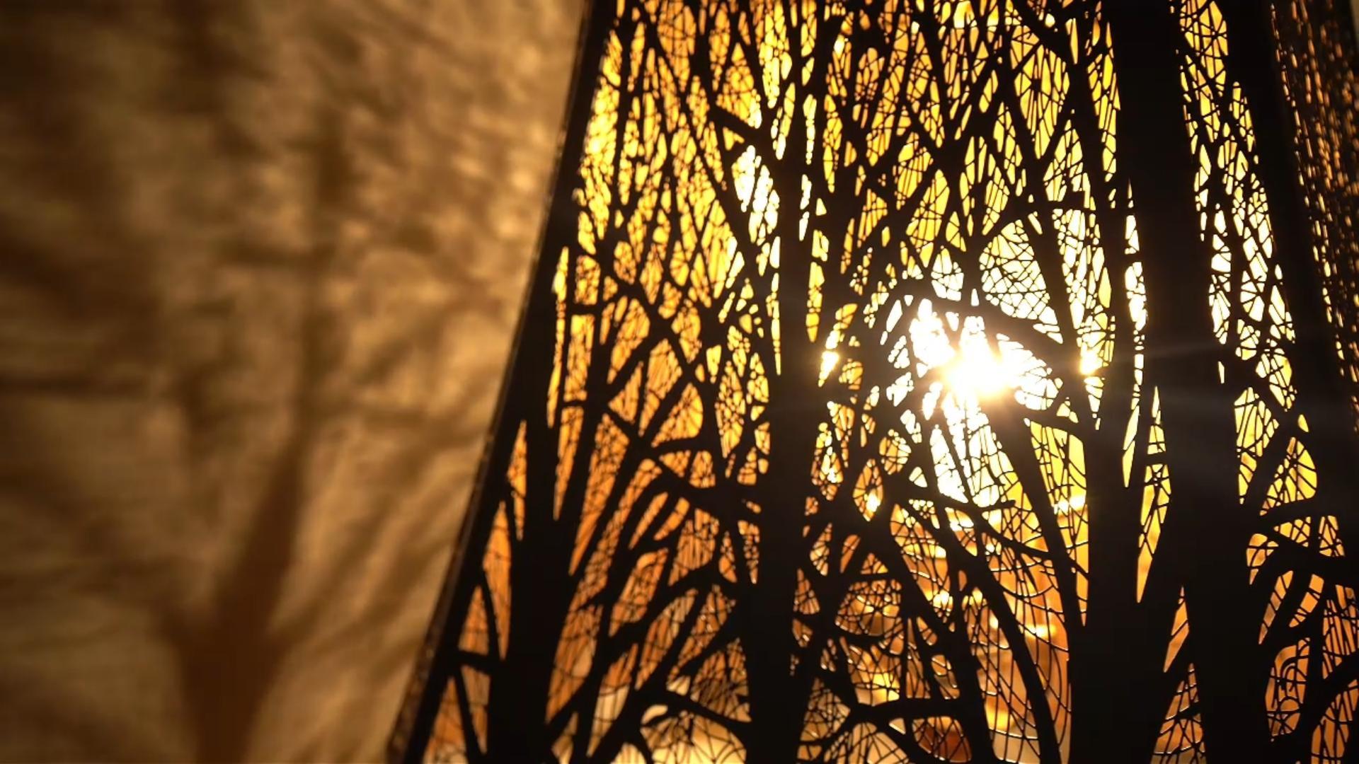 thumbnail video image 2 of SWAIFDEE Metal Black Tree Pattern Lampshade, Rectangle Lamp Shade for Table Lamps and Floor Lamps,Spider, 2 of 10