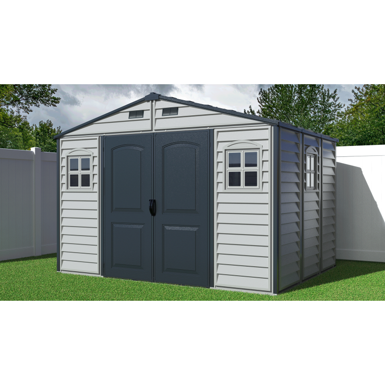 Duramax 10x8' Woodside Plus Vinyl Shed, All Weather Durable