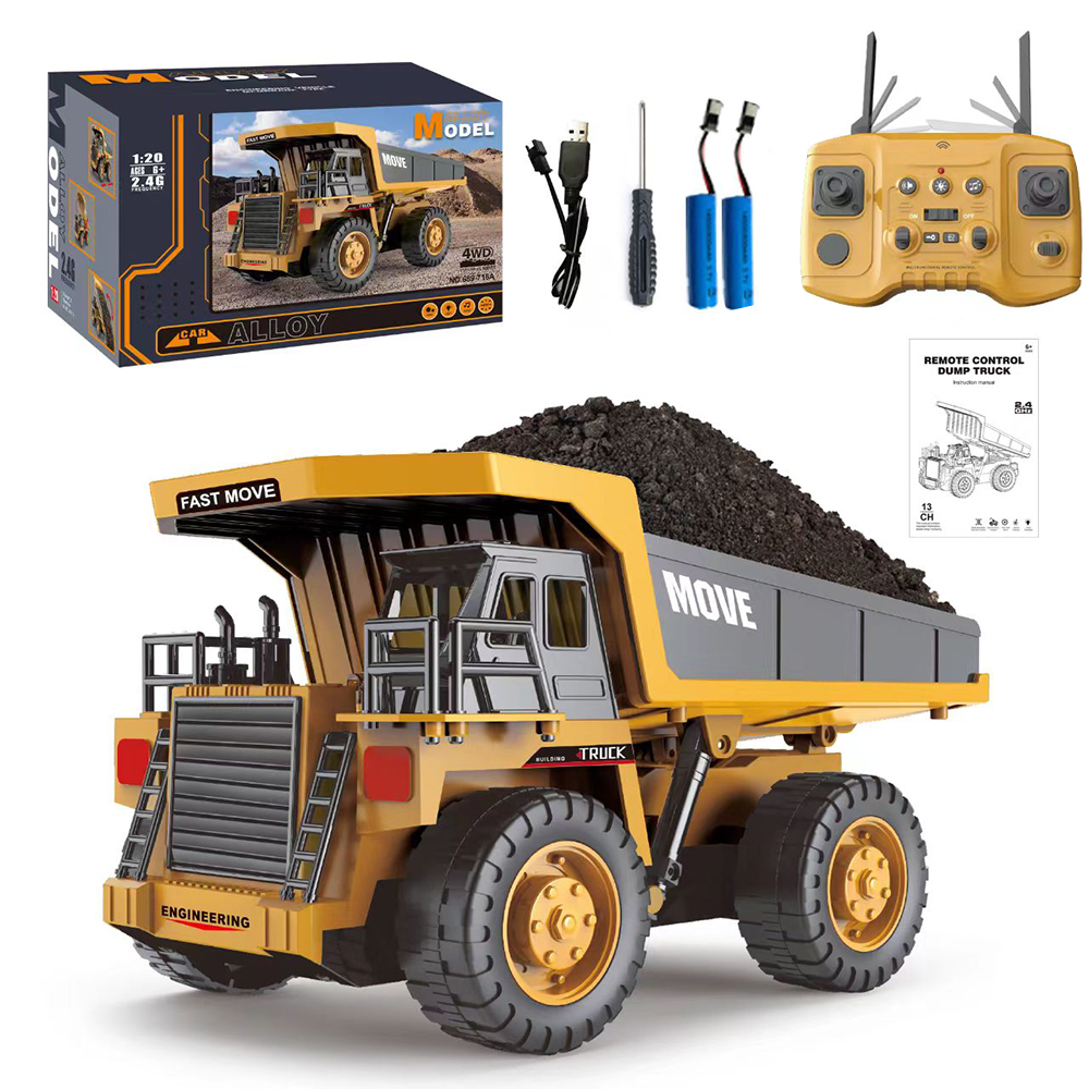 Remote Control Dump Truck Toys,13 Channel RC Cars, 4WD RC Construction ...