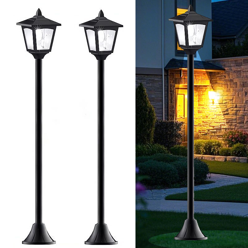 thumbnail video image 2 of 42" Mini Vintage Solar Lamp Post Lights – Adjustable for Garden, Lawn & Pathway (2-Pack), 2 of 2