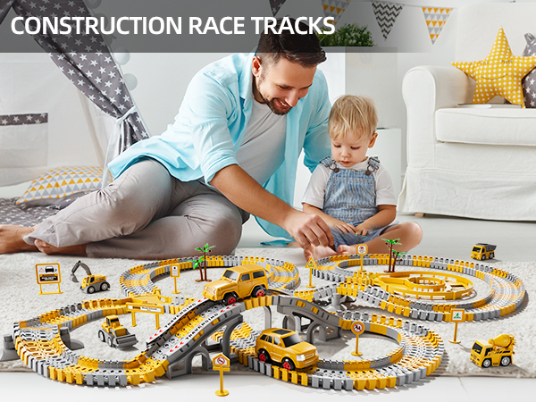thumbnail video image 2 of Lucky Doug 236 PCS Race Tracks Toys for Boys 3-6 Years, Race Car Track for Kids Ages 4-8, Toys for 6 Years Old Boys Gift, 2 of 11