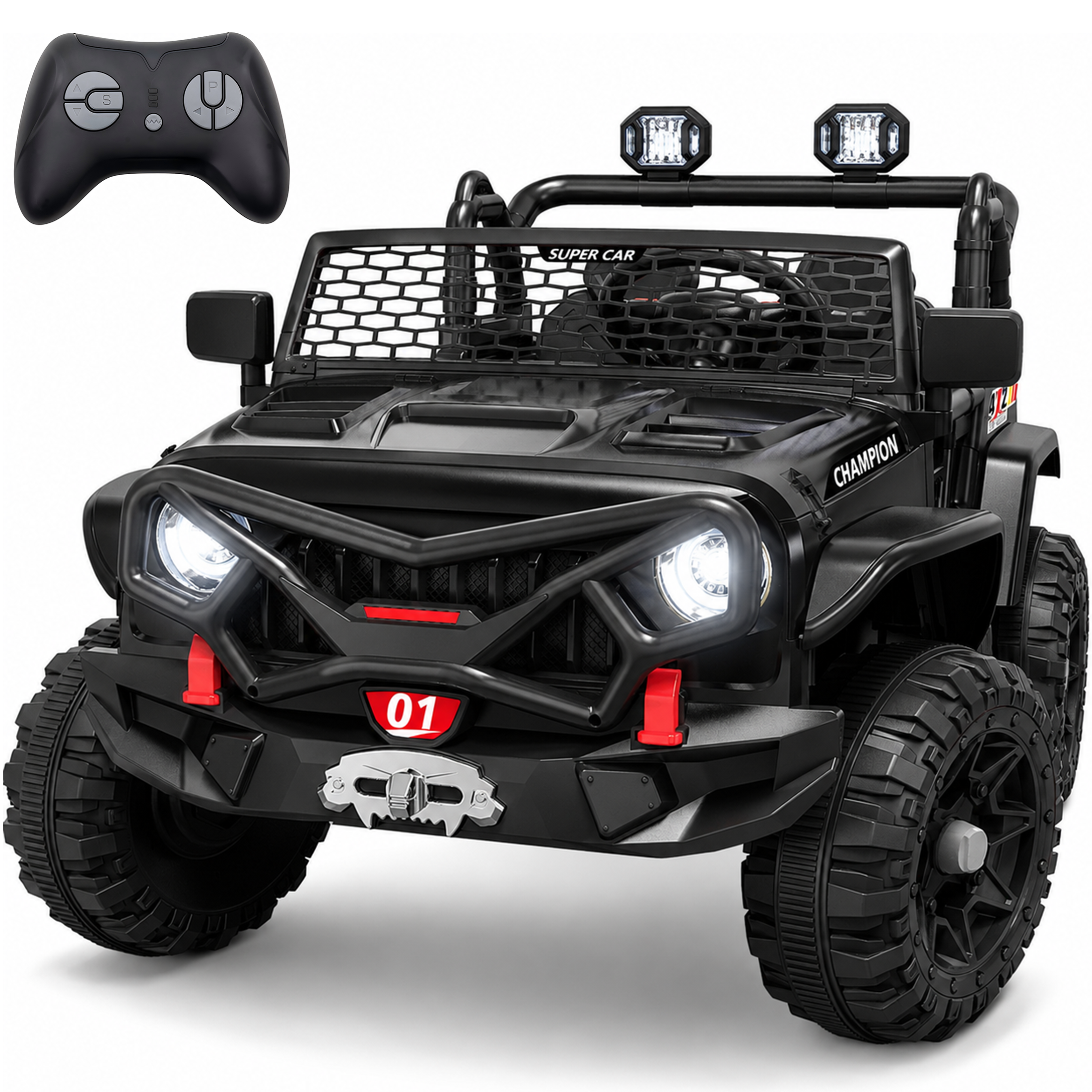 thumbnail video image 2 of 24V 2 Seater Ride on Toys for Kids, Powered Ride on Car with Remote Control, 4 Wheel Suspension, Bluetooth, Music, LED, Dual 200W Motors, Soft Start, Electric Car for Big Kids Girls Boys 3-8, Black, 2 of 9
