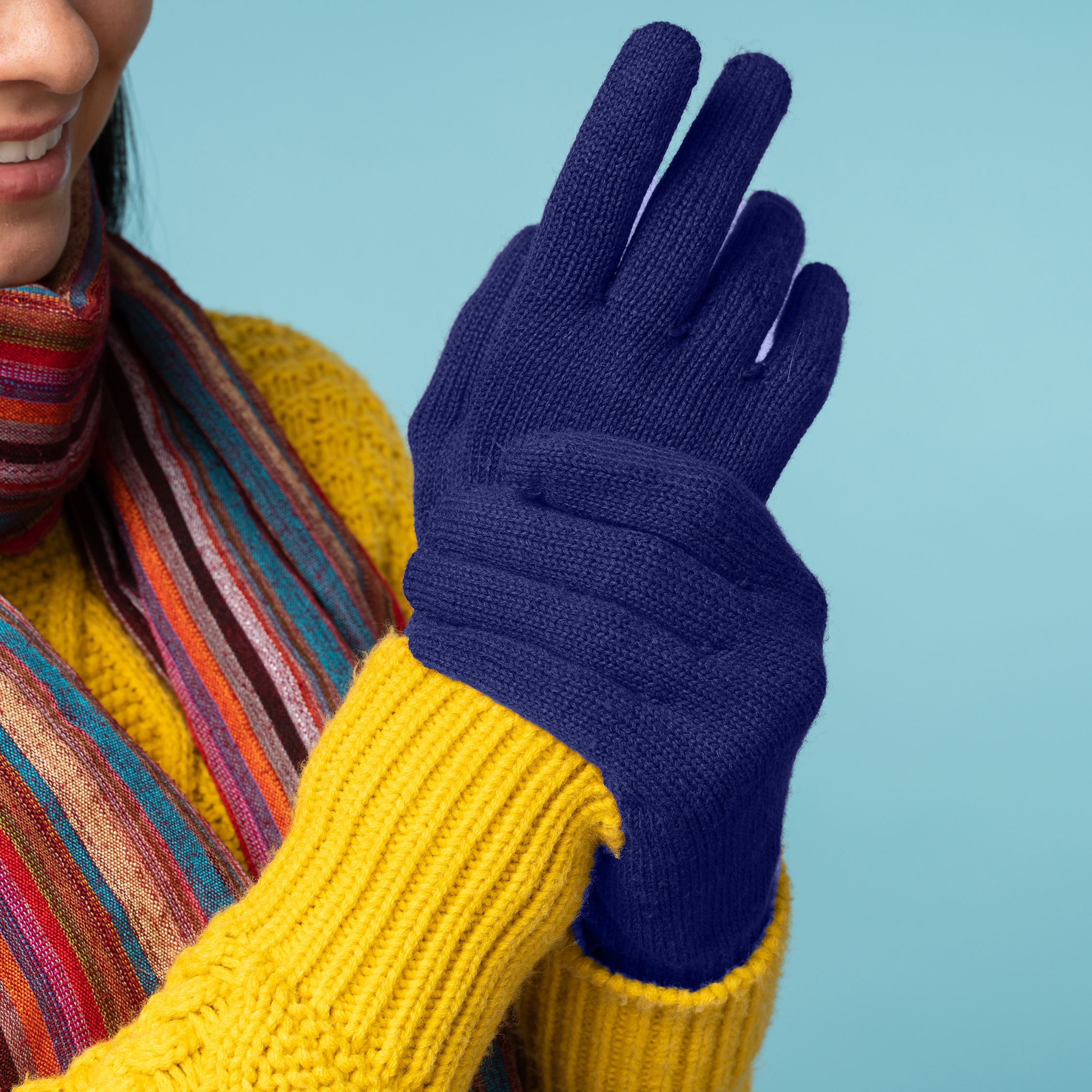 thumbnail video image 2 of Motique Accessories Ladies Gloves Magic Knit Gloves for Women Solid Colors, 2 of 4