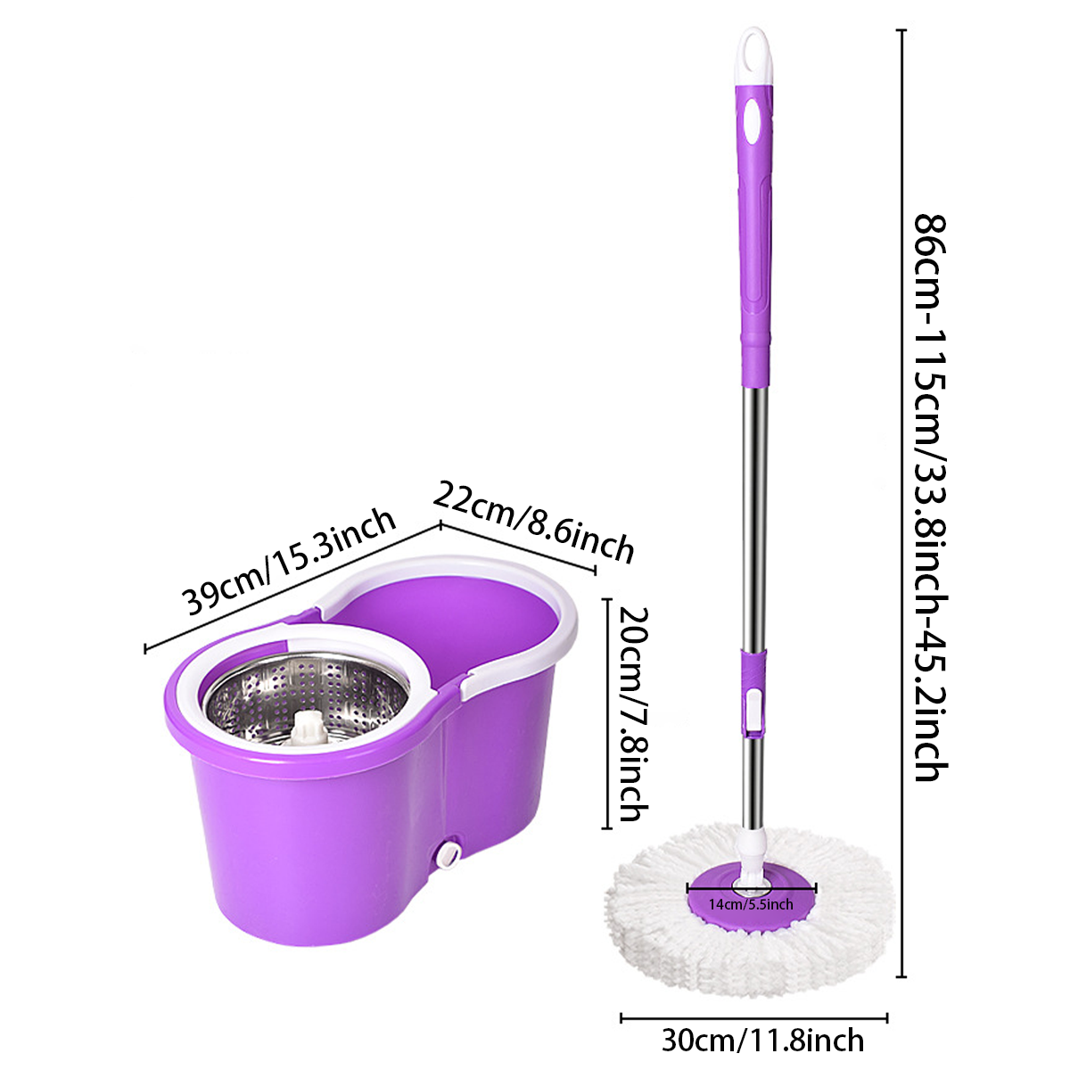 thumbnail video image 2 of Rotary Mop and Mop Bucket Set with Wringer, Equipped with 3 Microfiber Cloths, 2 of 13