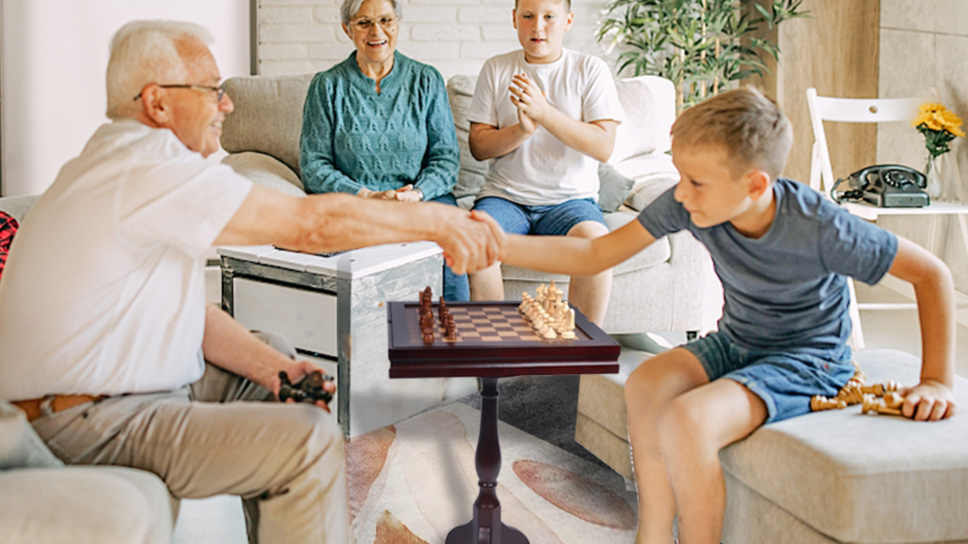 thumbnail video image 2 of GSE Games & Sports Expert 3-in-1 Wooden Chess Checkers Backgammon Table, Tabletop Combo Board Game Set for Home Decoration and Family Board Game, 2 of 8