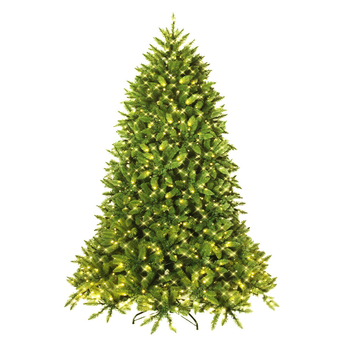 thumbnail video image 2 of MESOL 7.5 Ft Artificial Fir Christmas Tree with LED Lights and 1968 Branch Tips, 2 of 8