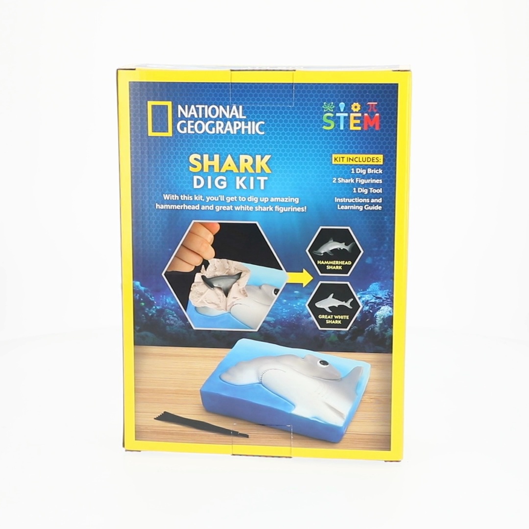 National Geographic Shark Dig Kit – Excavation Science Kit with 2