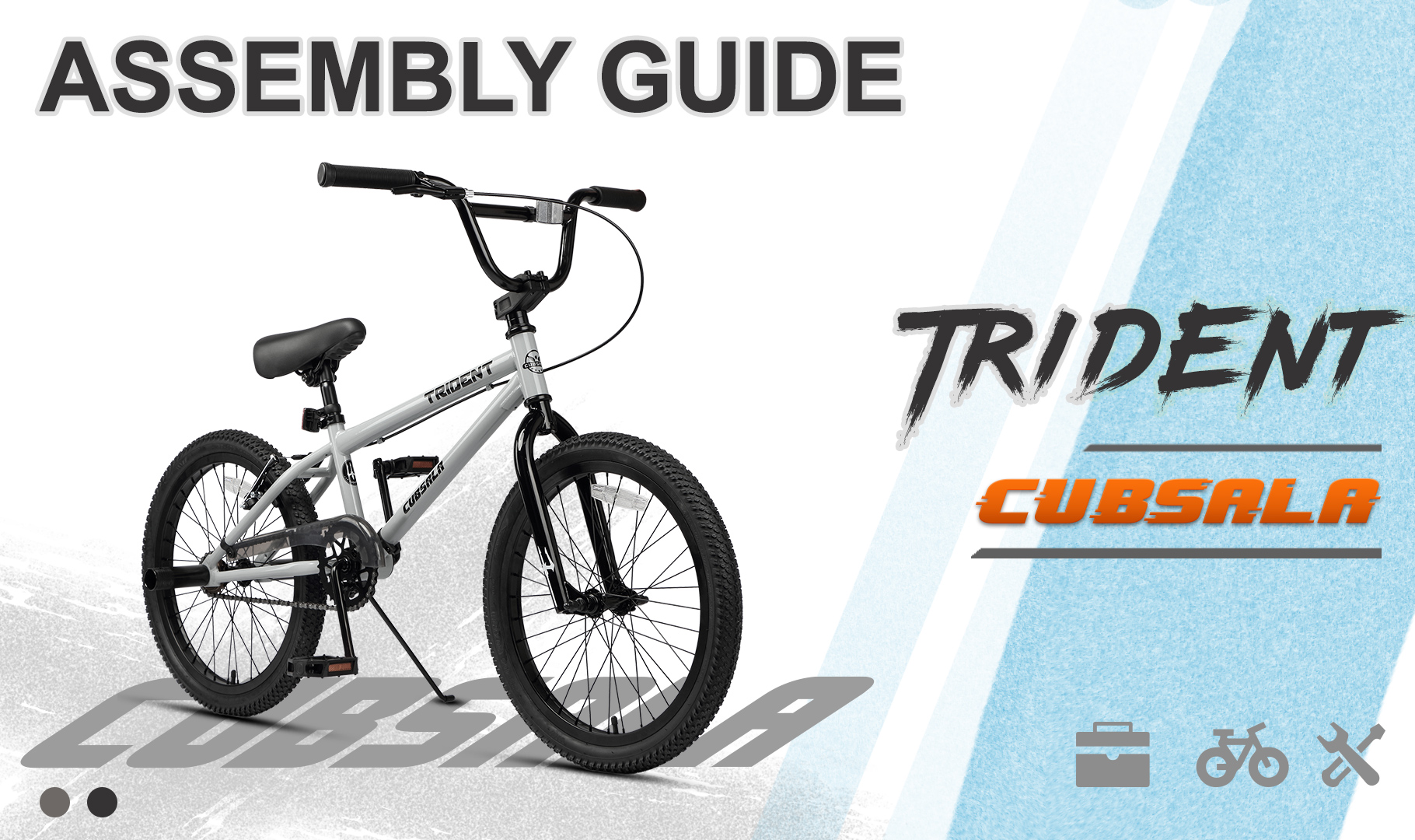 cubsala, 26 Inch BMX Race Bike, White, for Beginner to Advanced
