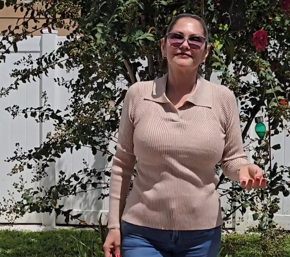 thumbnail video image 2 of Airmenty Womens Sweaters Ribbed Knit Sweater V Neck Long Sleeve Pullover Sweater Spring Casual Stretch Fit Sweater Tops S-XXL, 2 of 8