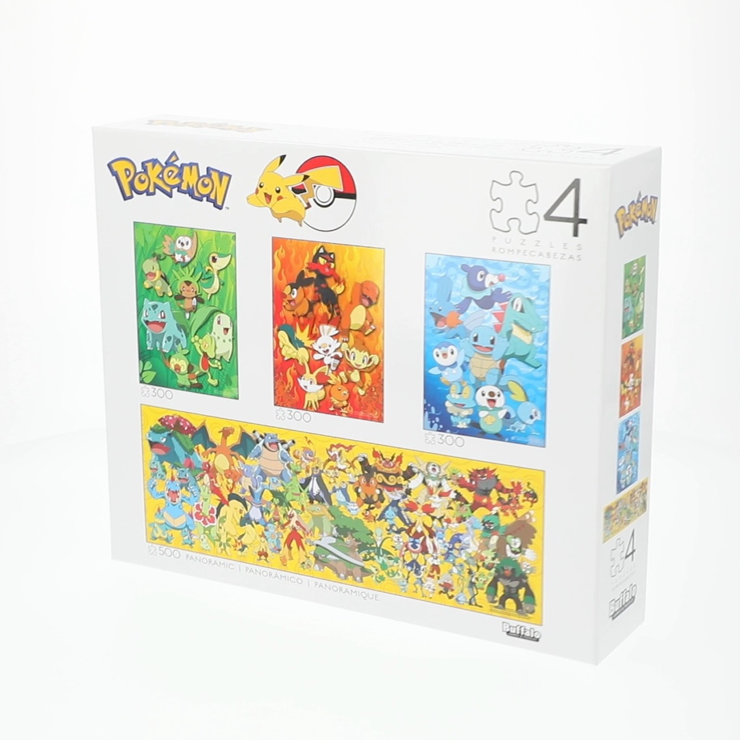 Buffalo Games, Pokémon Jigsaw Puzzle Multipack, 4-in-1, 300/500