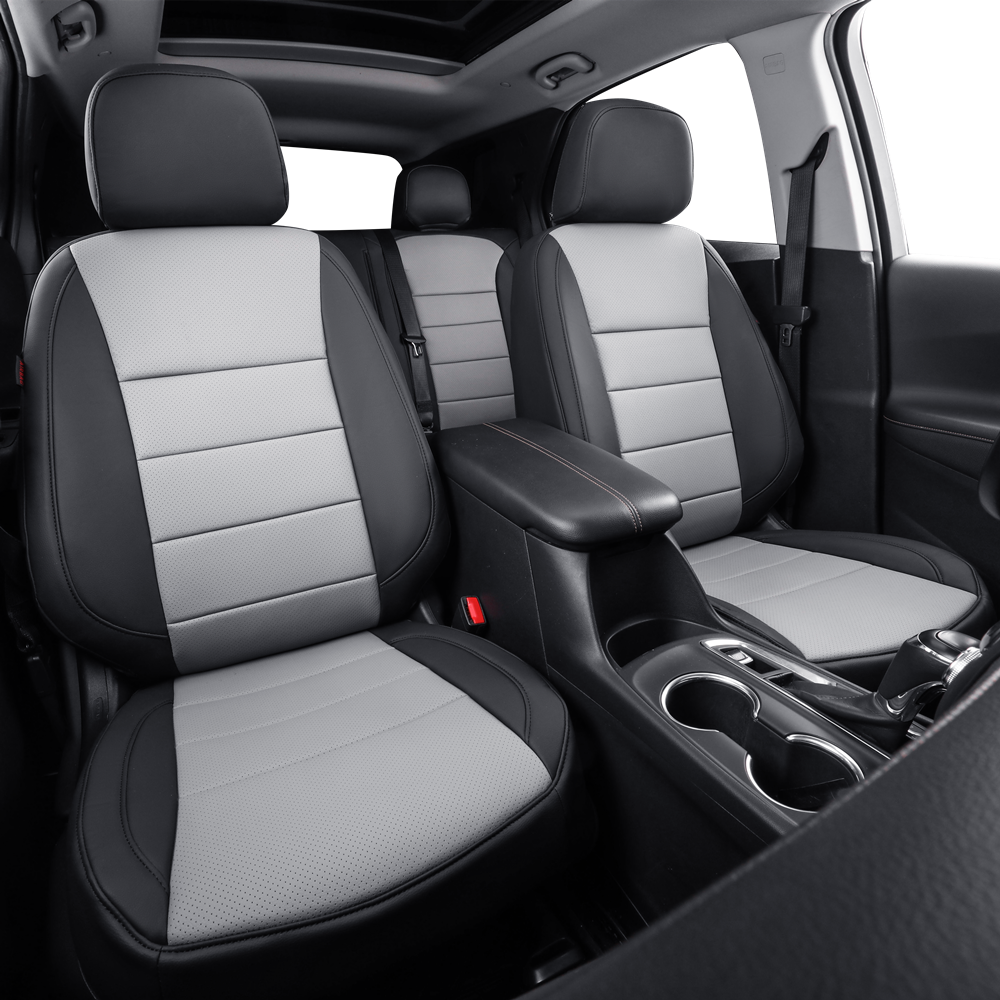 thumbnail video image 2 of Coverdream Custom Fit Equinox Car Seat Covers for Chevy Equinox LS/RT/Activ 2025 2026 - Leatherette (Black,Full Set), 2 of 7