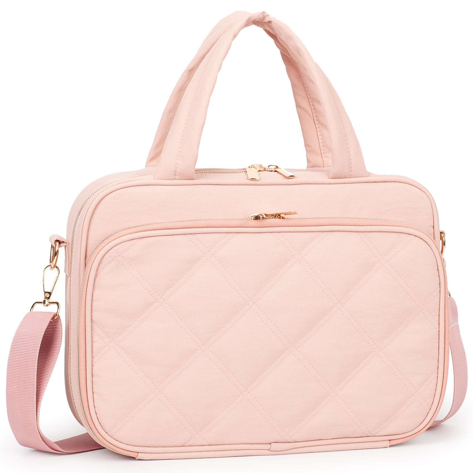 thumbnail video image 2 of Bible Cover for Women, 2 Layers, Large Bible Carrying Case with Handles Shoulder Strap, Soft Puffy Quilted Bible Bag with Book Cover Organizer, Bible Tote for Church Study Supplies Accessories, 2 of 8