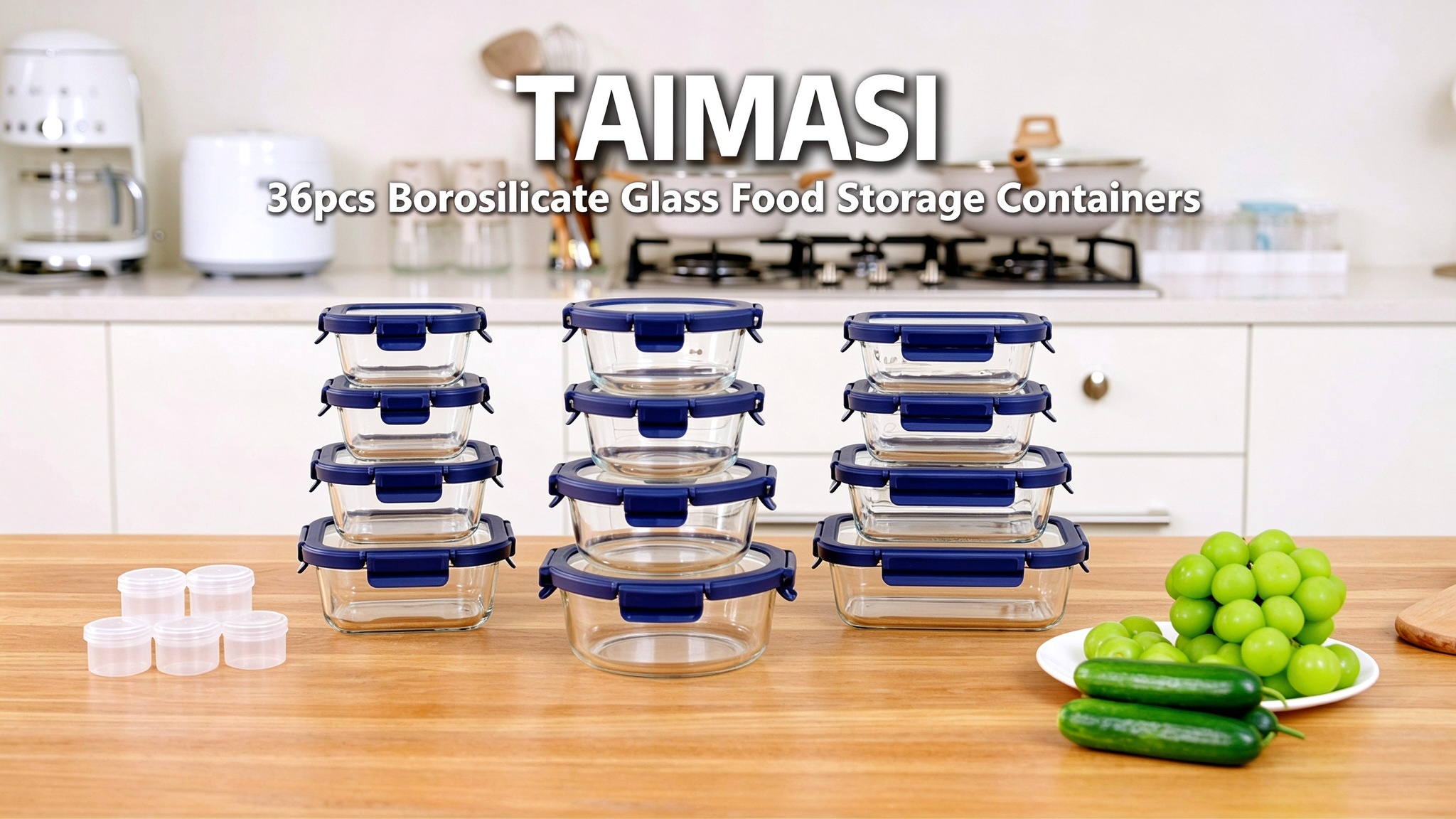 thumbnail video image 2 of 36 Pcs Glass Food Storage Containers with Tempered Lids Set, Borosilicate Oven-Safe(-4°F~950°F), Airtight Meal Prep Lunch Box Containers (18 Containers & 18 Lids), Pink, 2 of 8