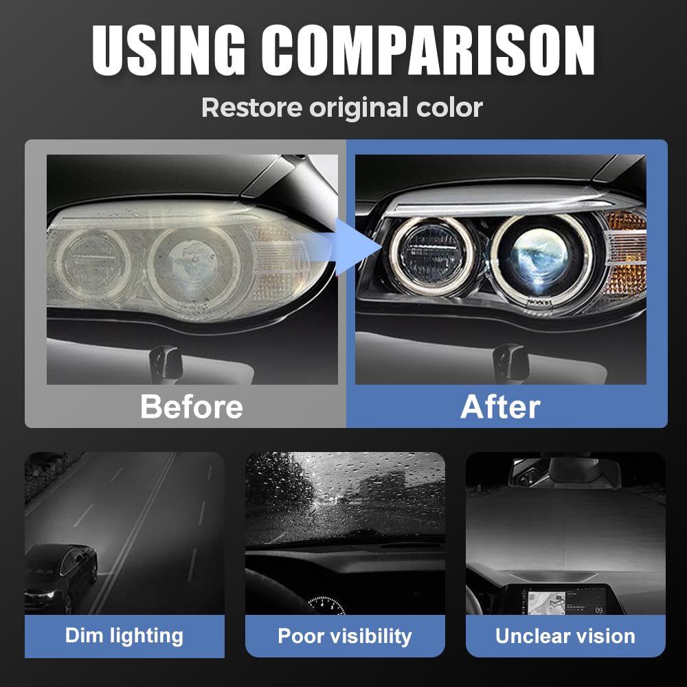 thumbnail video image 2 of Cerakote Headlight Restoration Kit For Oxidized And Yellowed, Quick Results, All-In-One Cleaner & Protector, That Restores Clarity, 2 of 7