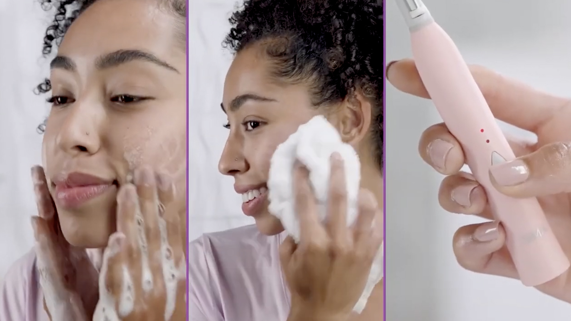 thumbnail video image 2 of Spa Sciences SIMA Dermaplane Razor, 2 in 1 Exfoliation and Hair Removal, 3 Speed, Includes 7 Tips, Rechargeable, Pink, OS, 2 of 10