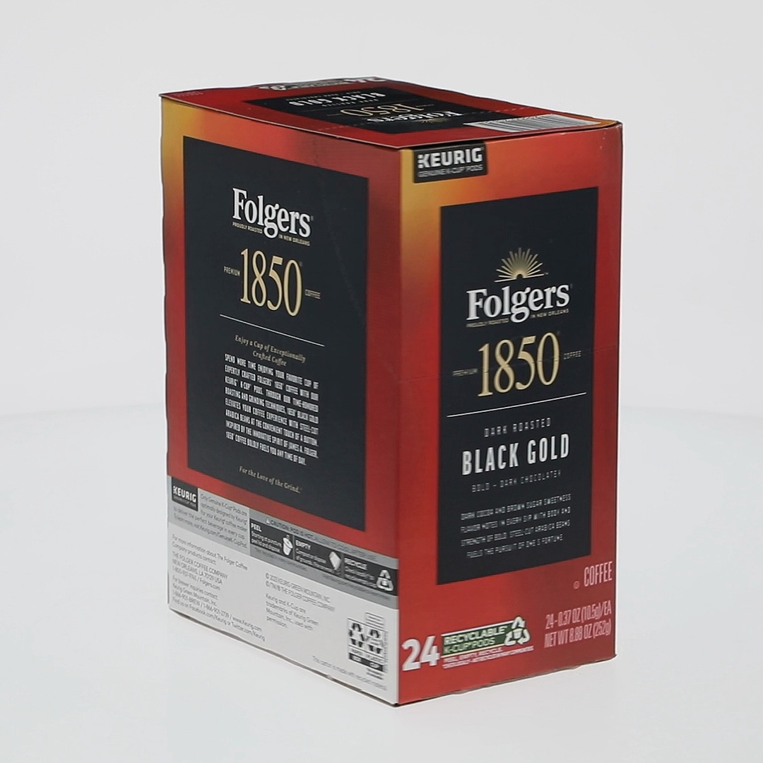 1850 Black Gold, Dark Roast Coffee, Keurig K Cup Pods, 24 Count
