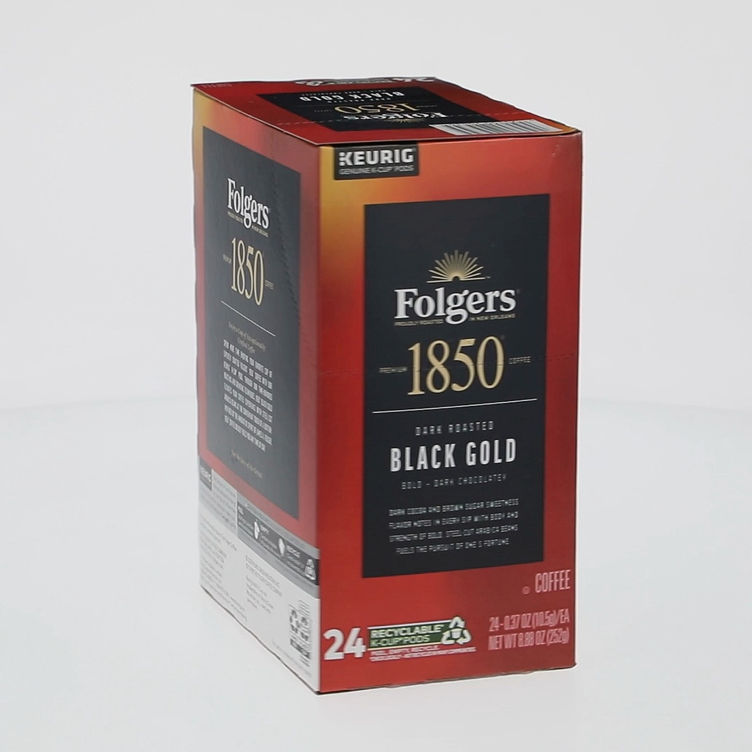 1850 Black Gold, Dark Roast Coffee, Keurig K Cup Pods, 24 Count Box