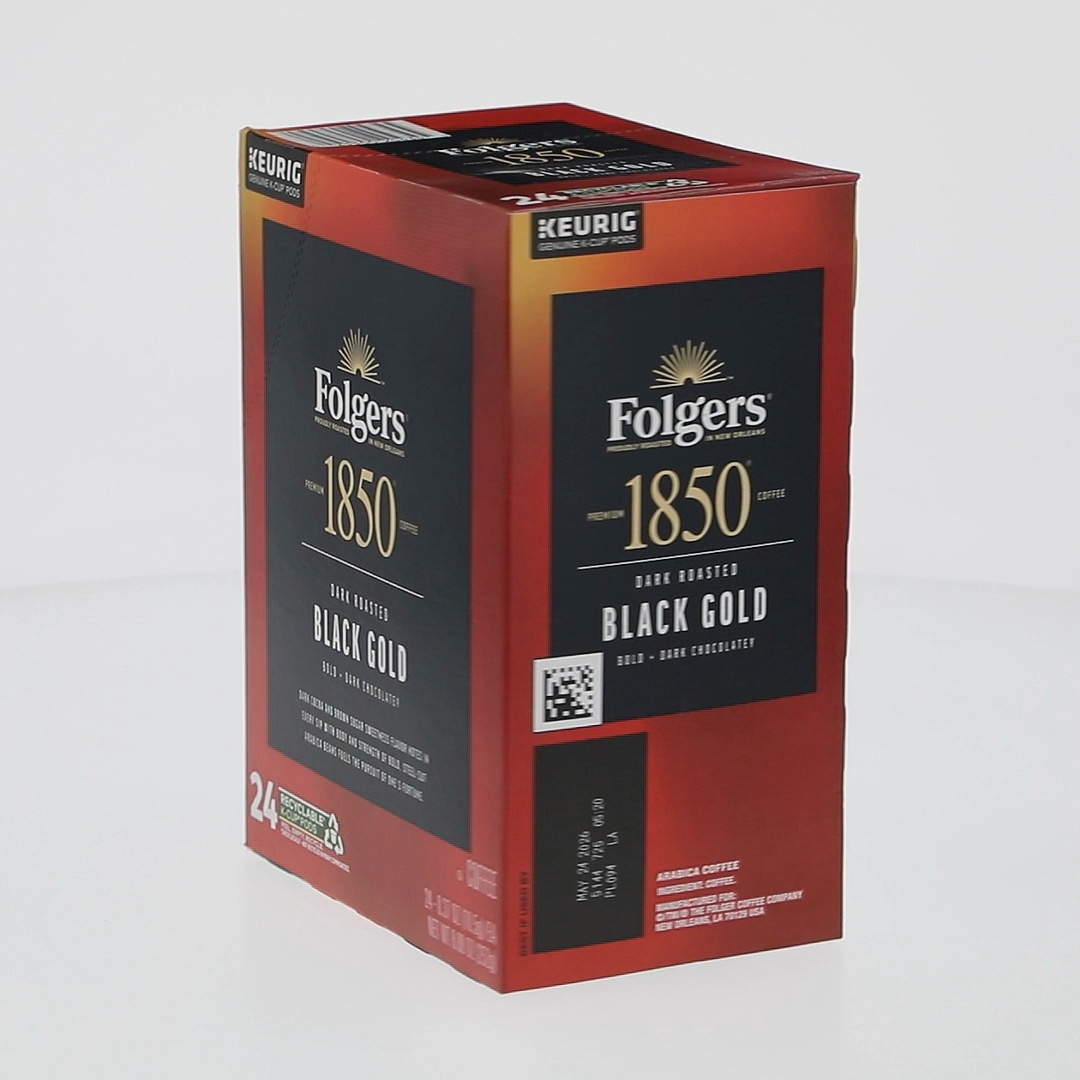 1850 Black Gold, Dark Roast Coffee, Keurig K Cup Pods, 24 Count