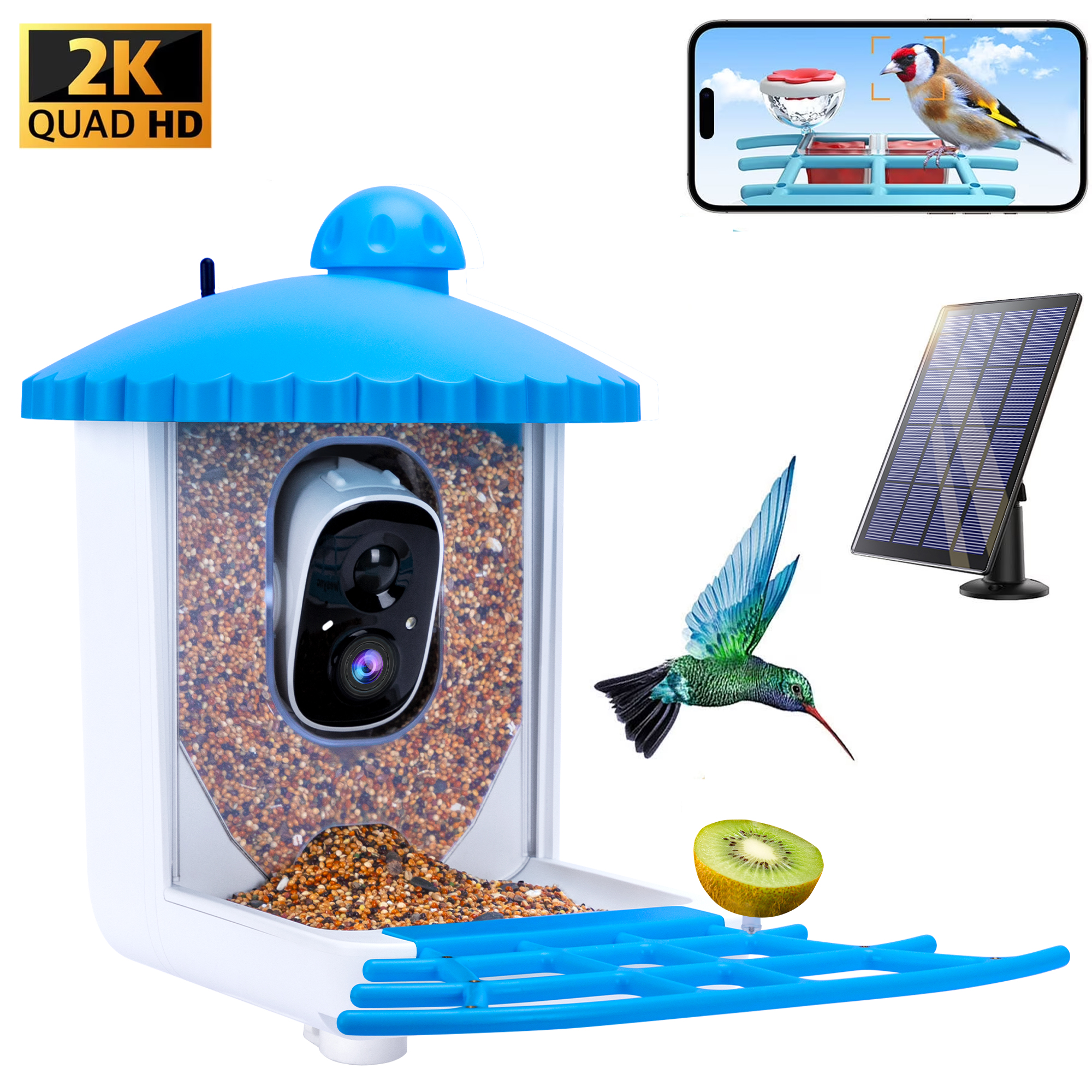 thumbnail video image 2 of TPUFO Smart Bird Feeder with Camera, 2K HD Bird Watching Camera, Auto Capture Bird Videos & Motion Detection, AI Identify 11000+ Species, Ideal Gift for Bird Lover, 2 of 8