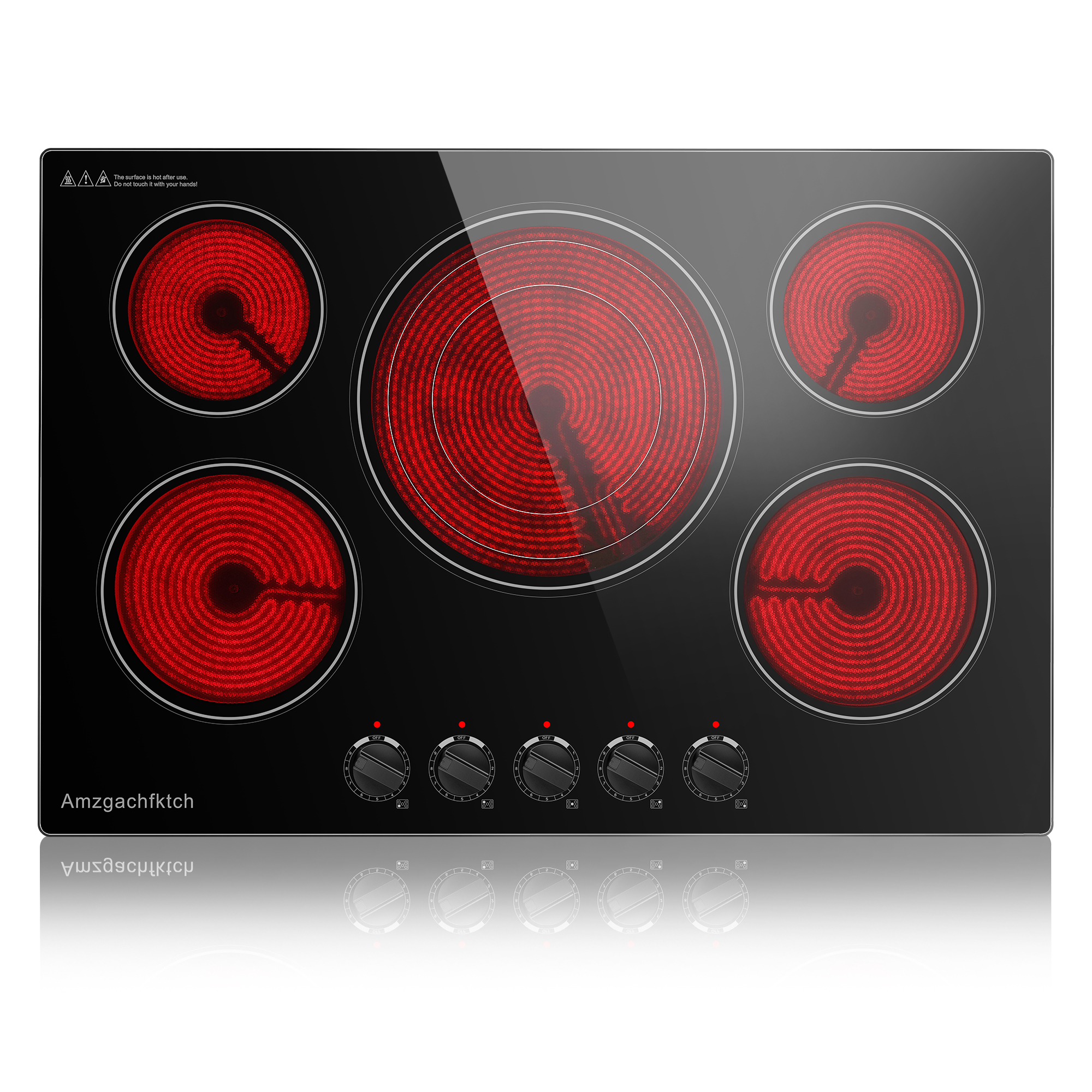 thumbnail video image 2 of AMZGACHFKTCH 30-Inch Electric Cooktop with 5 Burners & Knob Control, 2 of 11