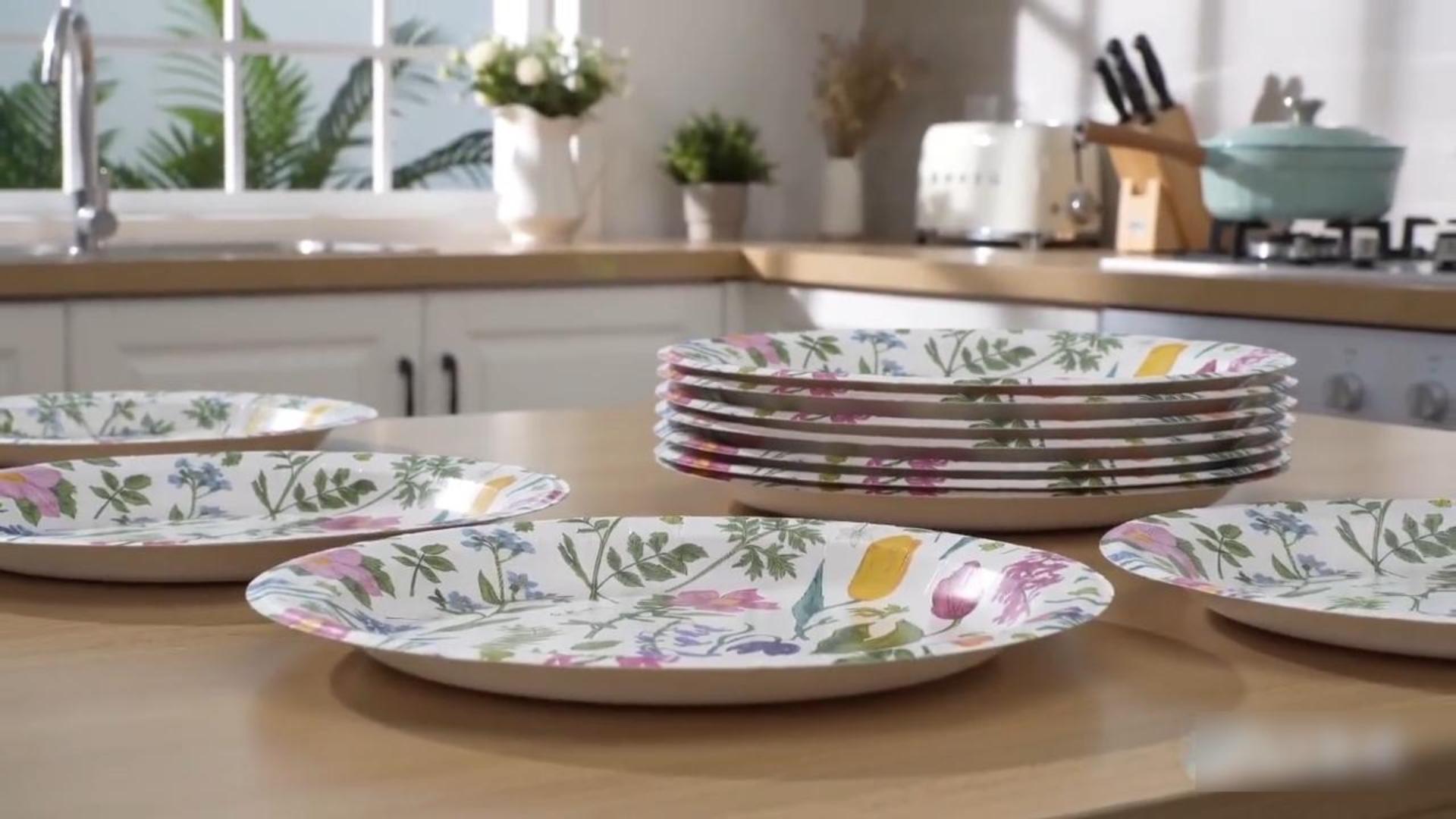 thumbnail video image 2 of DTFMZOV 50pcs Wildflower Party Paper Plates 8.5 Inch, Disposable Floral Cake Dessert Plates for Spring Summer Picnic Wedding Baby Shower Birthday Tea Party Supplies, 2 of 9