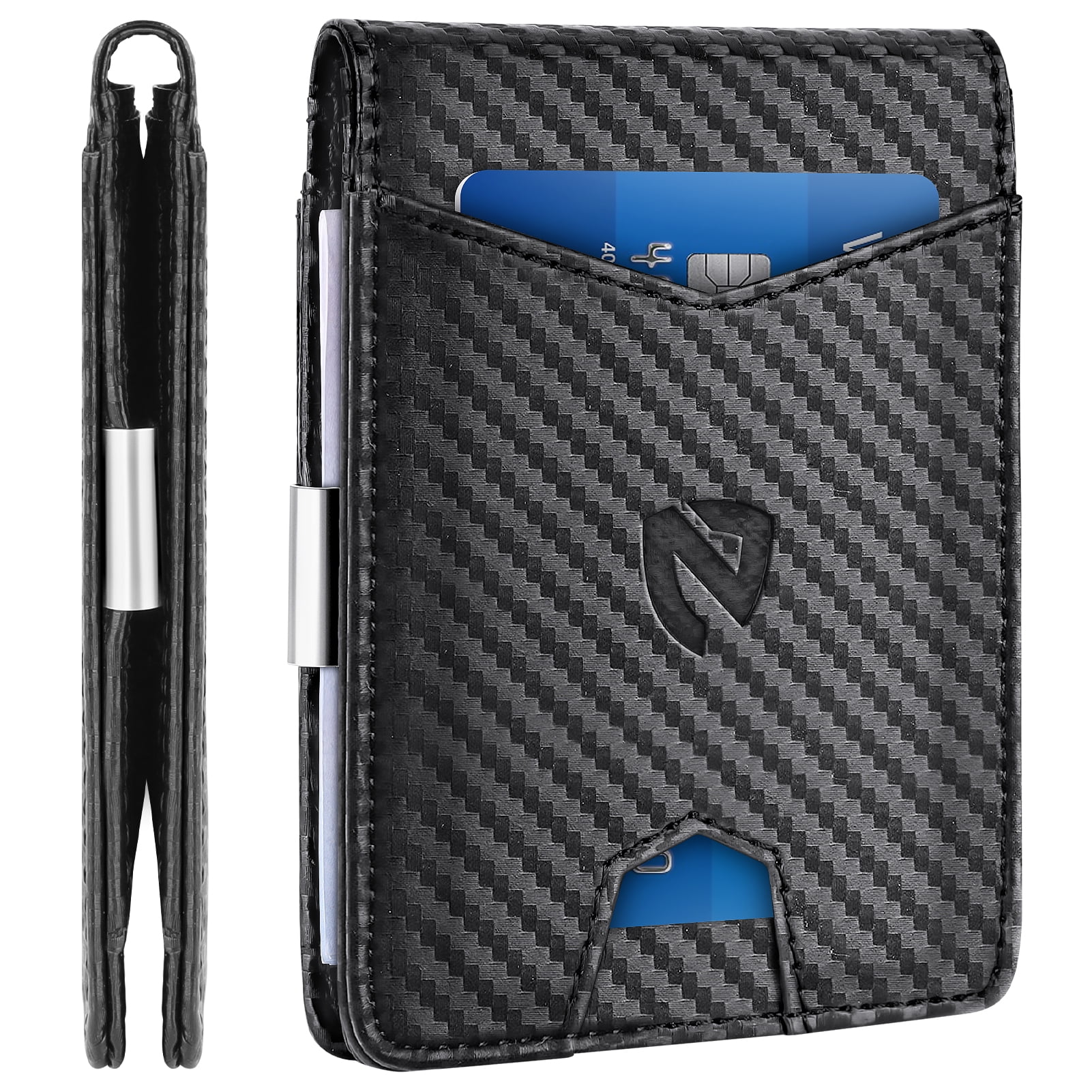 thumbnail video image 2 of NPET Slim Minimalist Wallet for Men Leather RFID Blocking Bifold Credit Card Wallet with Money Clip for Men with Gift Box, 2 of 8