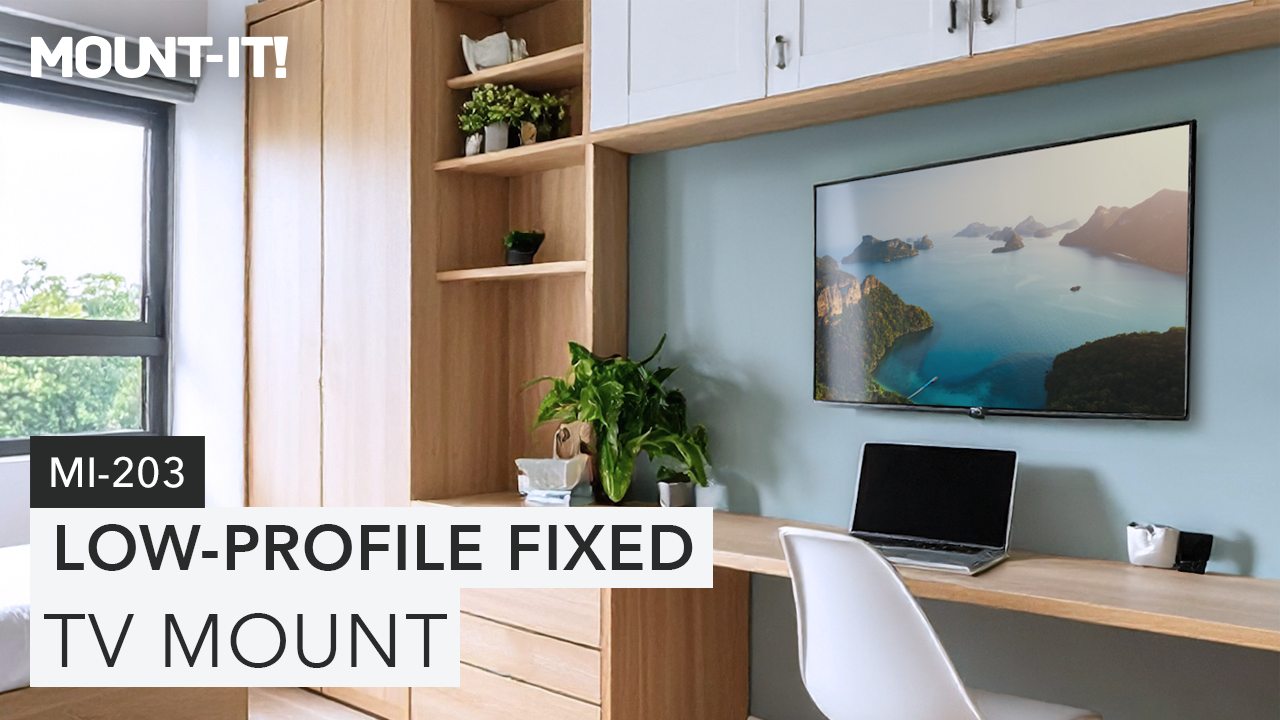 thumbnail video image 2 of Mount-It! Low Profile Fixed TV Mount, for Sizes 13" to 32", 2 of 10