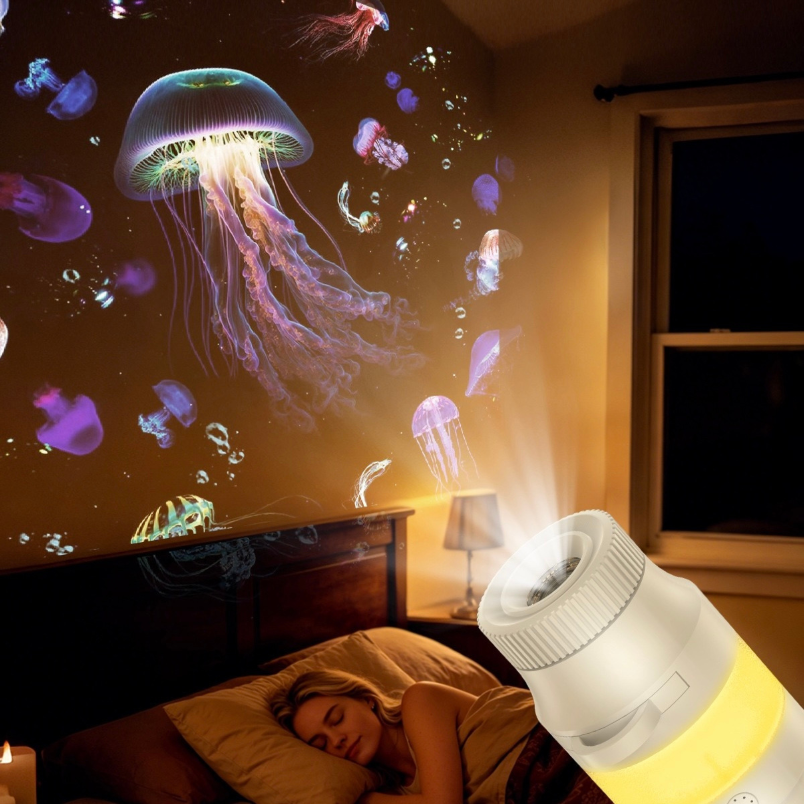 thumbnail video image 2 of 2027 Upgraded Hd Smart Dynamic 5d Holographic Night Light Projector Plug and Play Hd Star Projector, 360° Adjustable Hd Galaxy and Ocean Projector for Bedroom Ceiling(7 Projection Films), 2 of 10