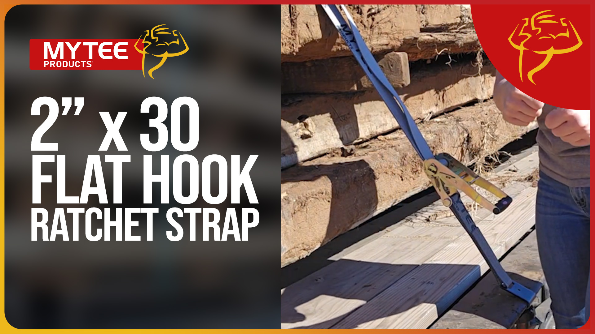 thumbnail video image 2 of 4 Pack Grey 2'' x 30' Ratchet Tie Down Straps with Flat Hooks - 12,000 lbs Breaking Strength - Heavy Duty Ratchet Straps for Flatbed Trailer & Truck Cargo, 2 of 11