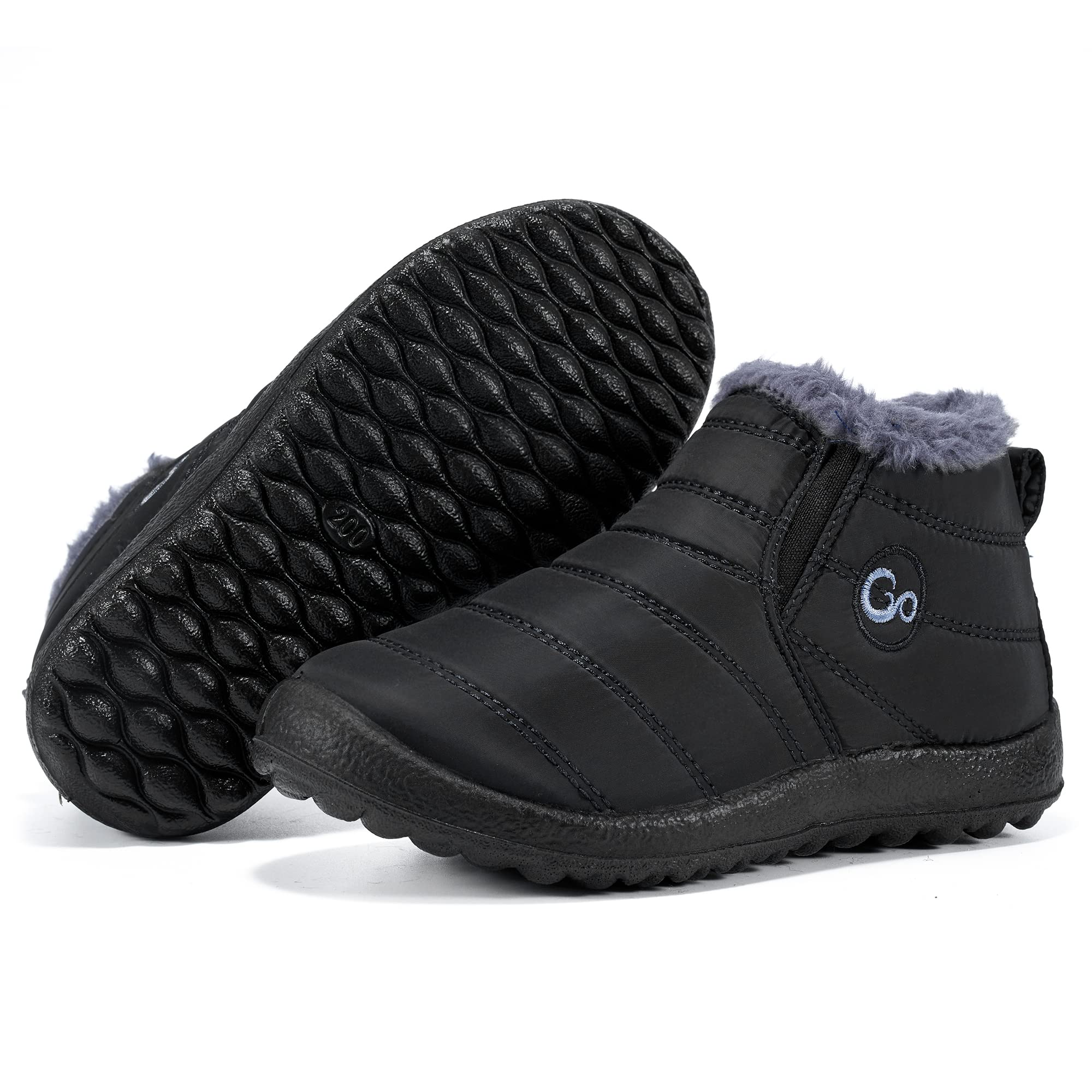 thumbnail video image 2 of Ablanczoom Boys Girls Toddler Snow Boots Waterproof No-slip Outdoor Warm Winter Shoes for Toddler-Little Kids-Big Kids, 2 of 7