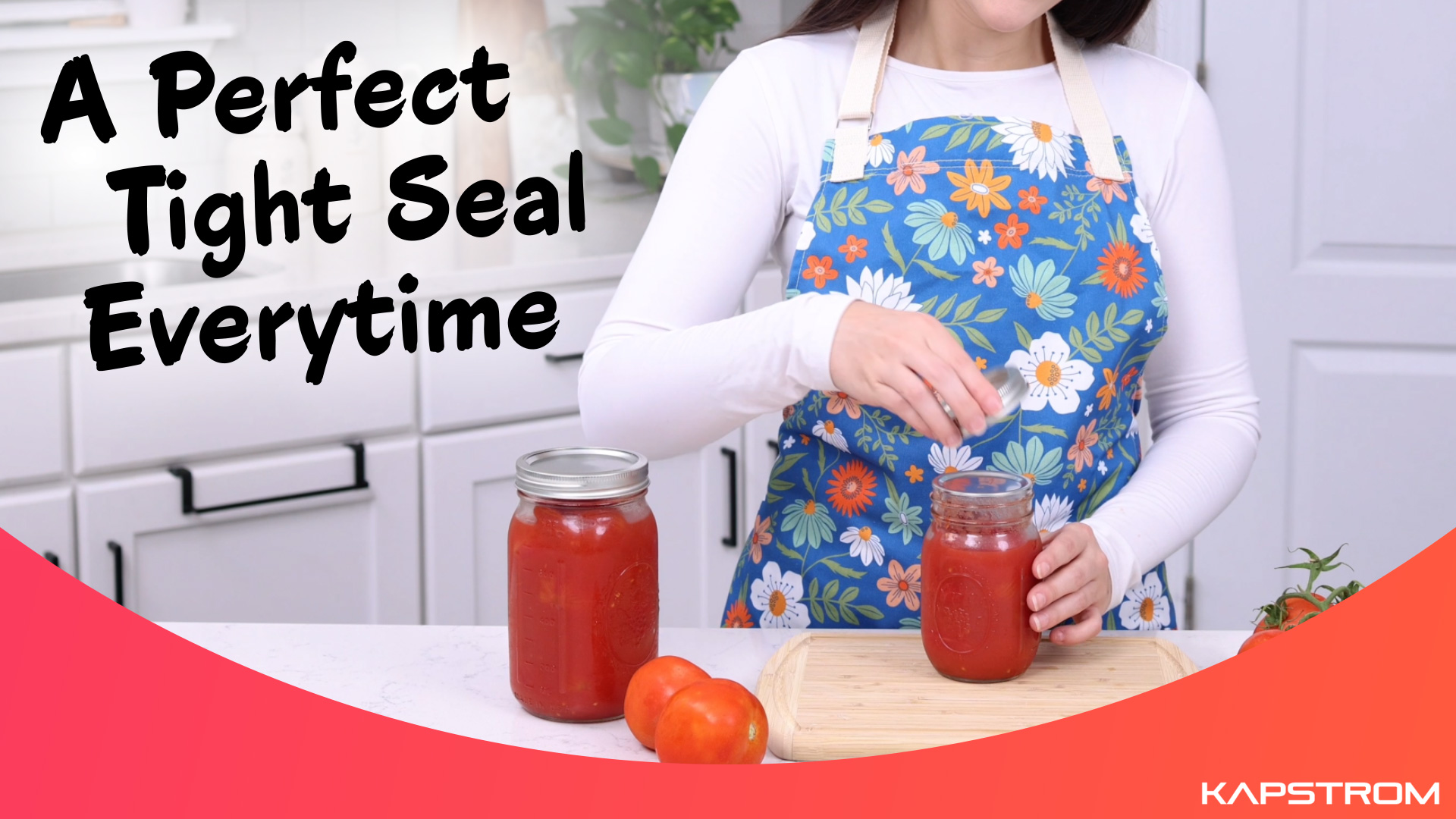 thumbnail video image 2 of Canning Lids 100 ct. for Mason Jars, Regular-Mouth Size (70 mm) with Food-Grade Seal by KapStrom, 2 of 10