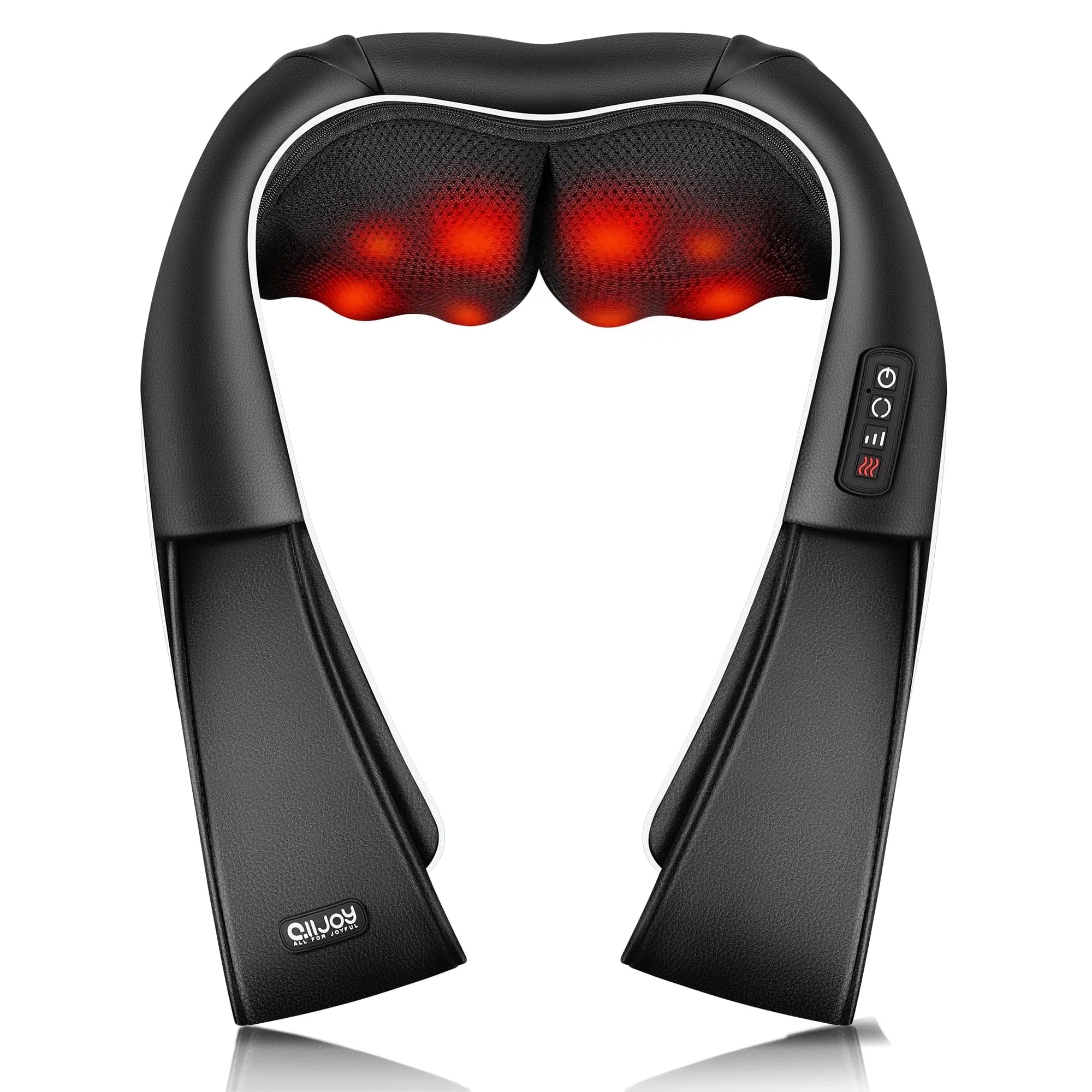 thumbnail video image 2 of ALLJOY Shiatsu Shoulder Neck Massager with Heating, Deep Tissue 3D Kneading Massager, Use at Home, Car, Office (Black), 2 of 9