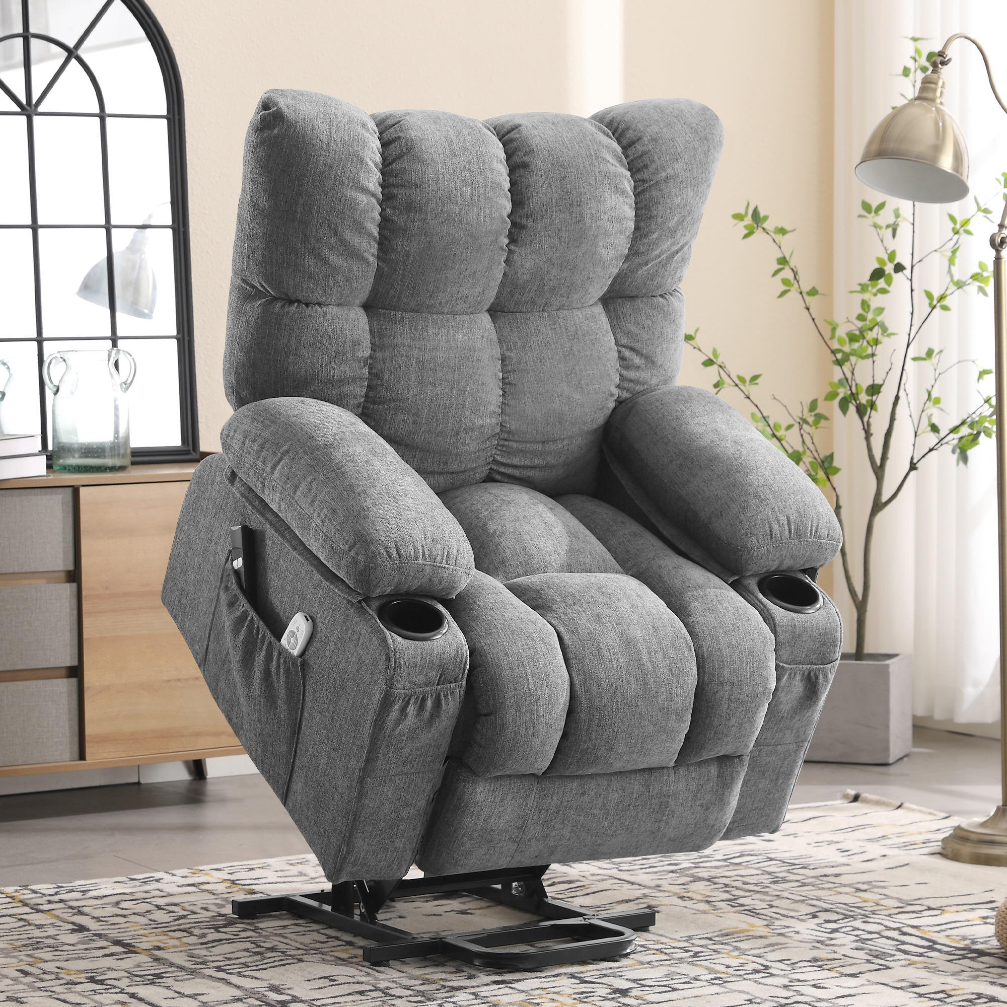 thumbnail video image 2 of JONPONY Power Lift Recliner Chair Recliners for Elderly with Heat and Massage Recliner Chair for Living Room with Infinite Position and Side Pocket,USB Charge Port,Grey, 2 of 17
