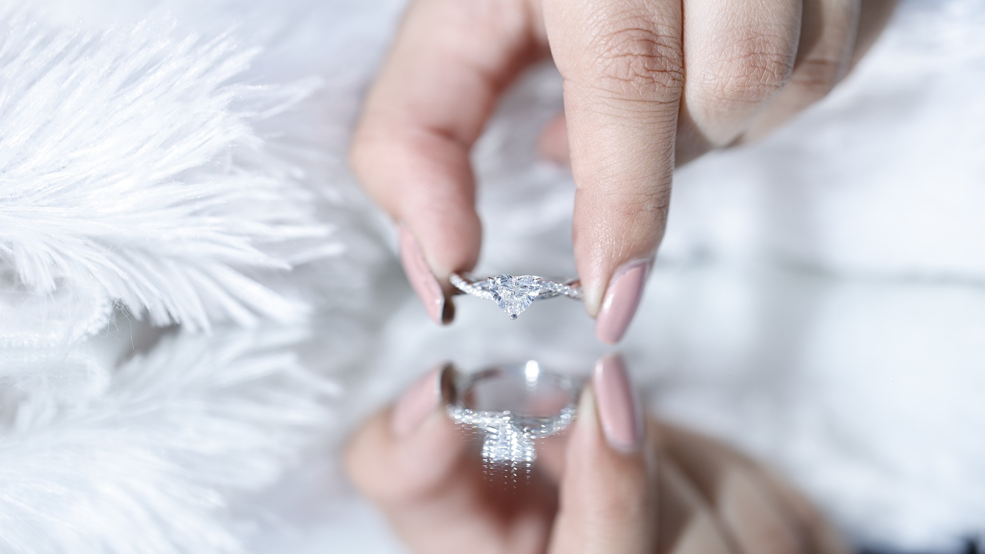 thumbnail video image 2 of Rosec Jewels - Lab Created Diamond Heart Engagement Ring 1 ct - 7 mm - Ef-Vs Quality, 14K White Gold, US 6.00, 2 of 9