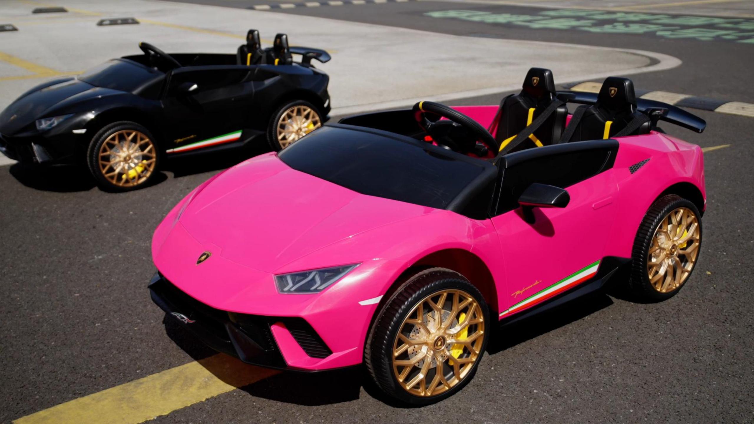 thumbnail video image 2 of Lamborghini 24V Ride on Car 2 Seater for Big Kids, Lamborghini Huracan Battery Powered Ride on Toy with Remote Control, Electric Car for Kids Toddlers 3-6, 4 Wheelers Car w/ Bluetooth & Light, Green, 2 of 12